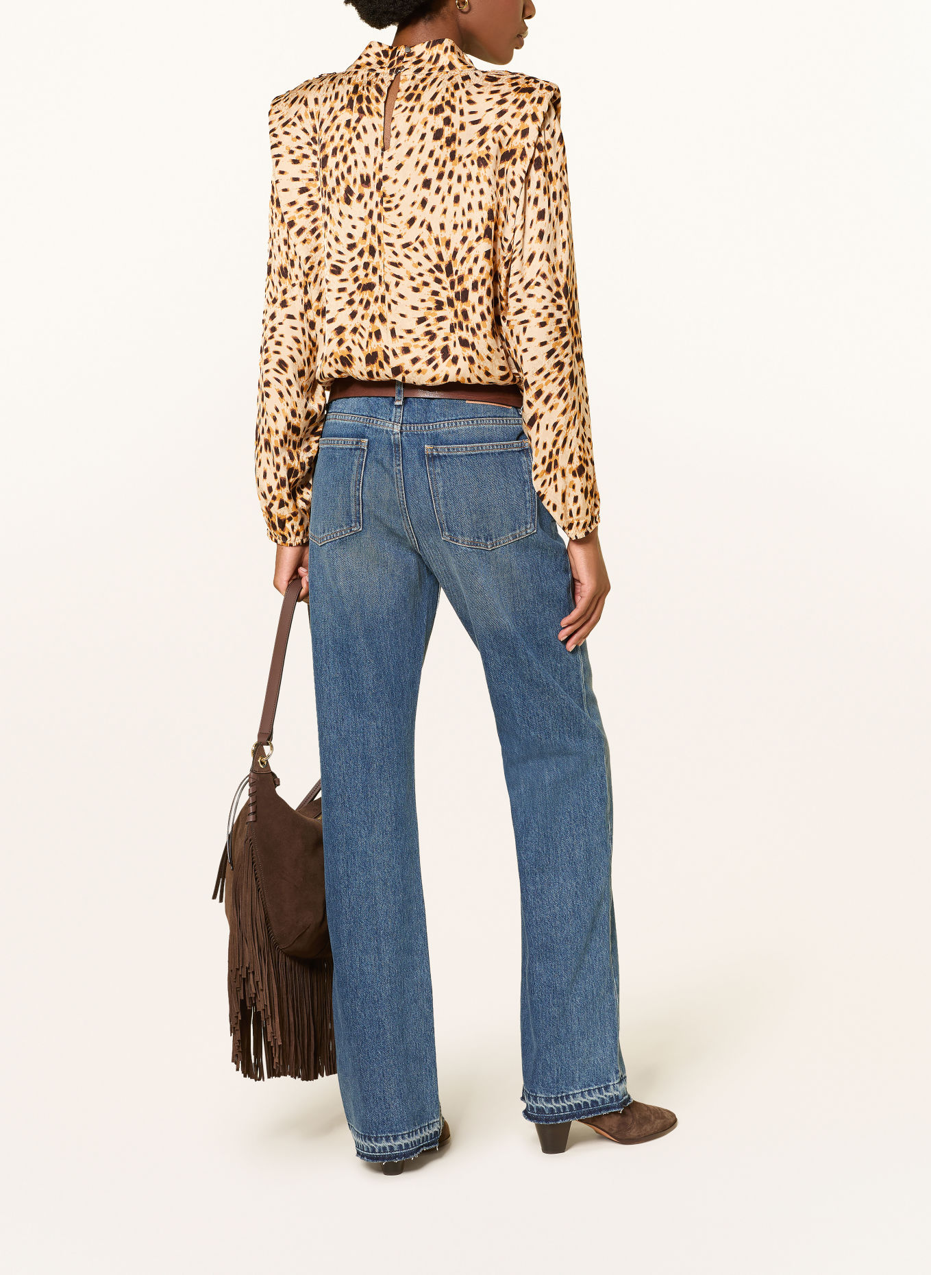 ba&sh Blusenshirt HOPE: BEIGE / HELLBRAUN / DUNKELBRAUN