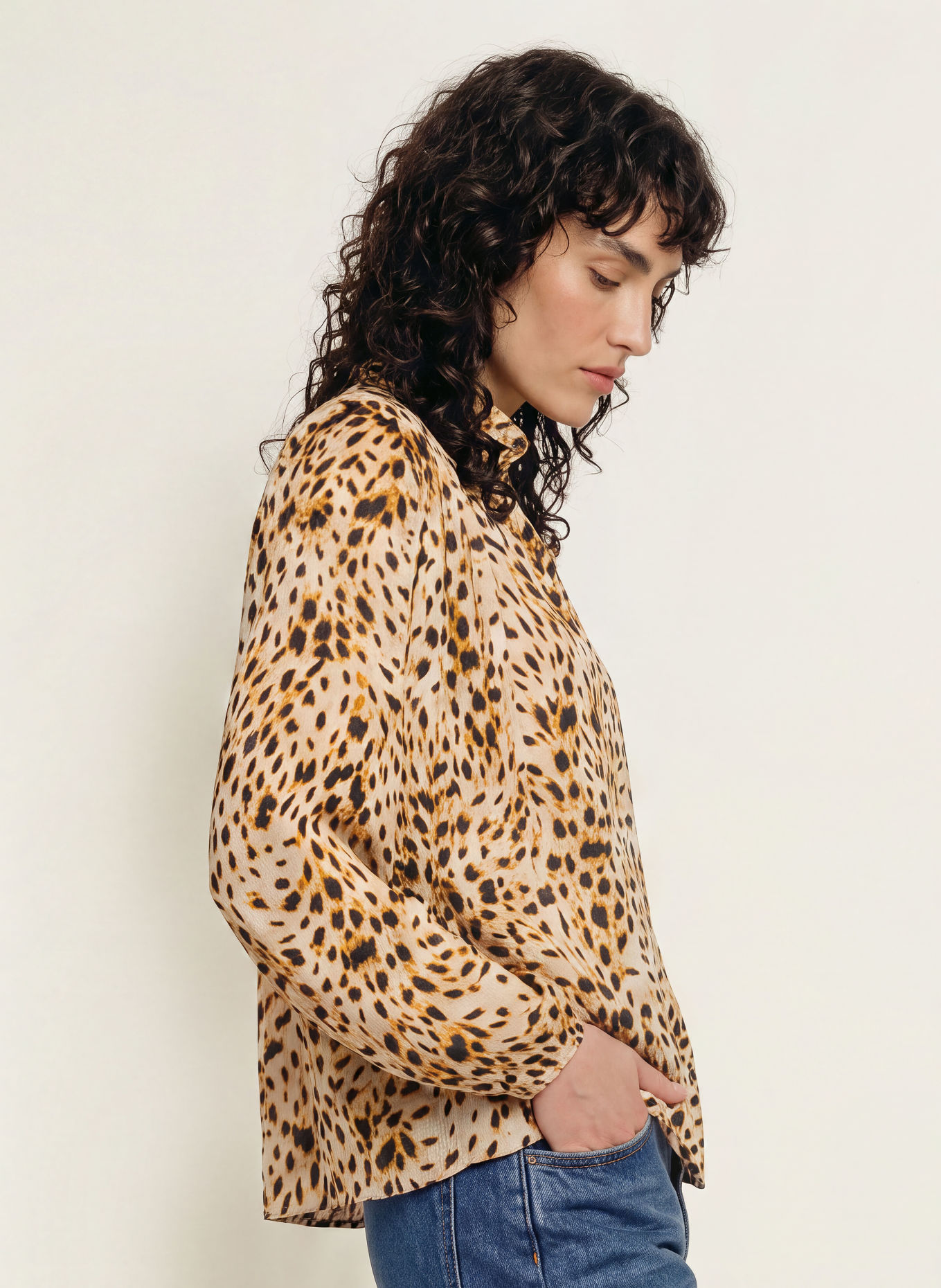 ba&sh Blusenshirt HOPE: BEIGE / HELLBRAUN / DUNKELBRAUN