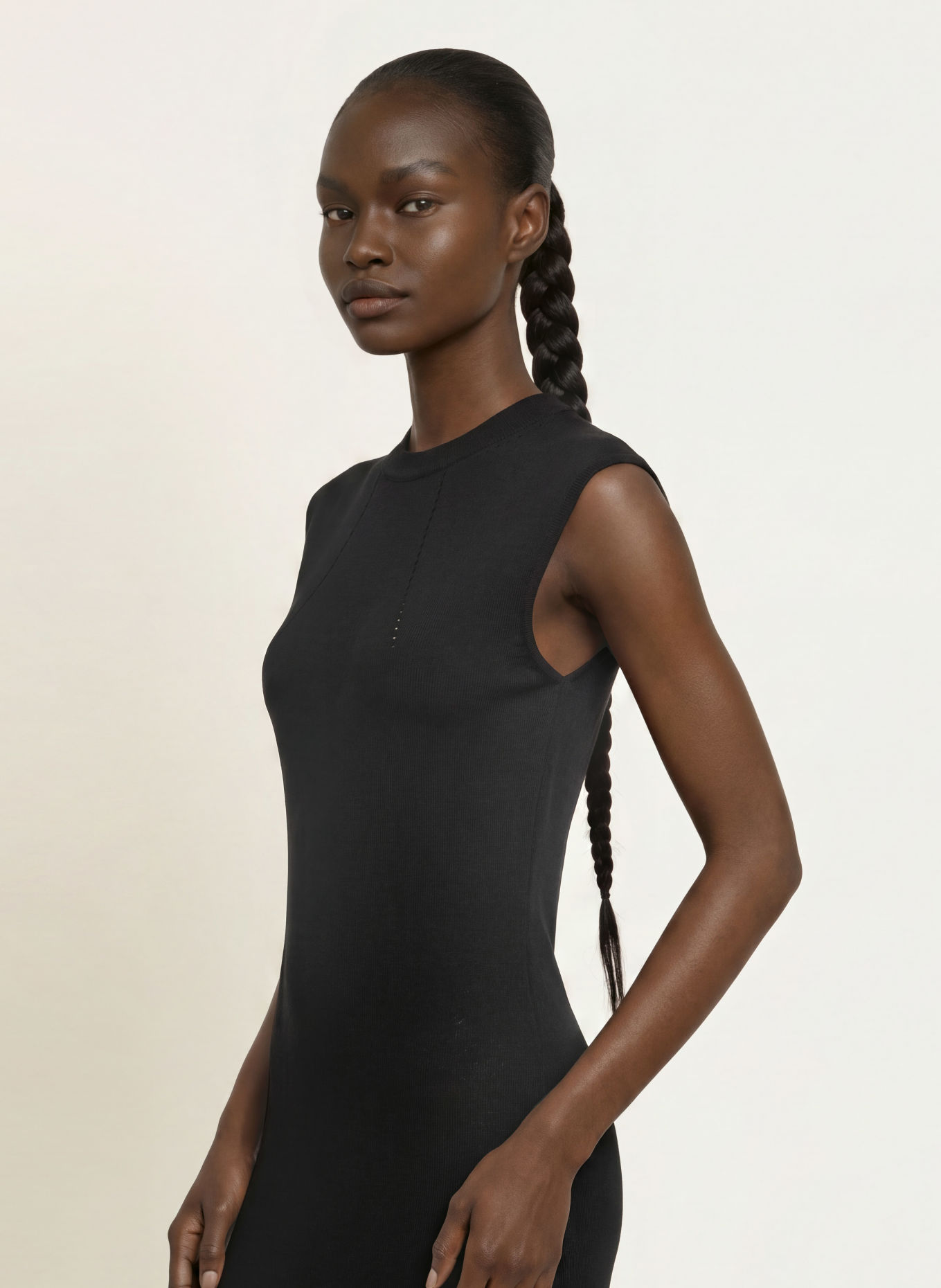 ALLSAINTS KAYLA Knit Dress Made of Merino Wool: BLACK
