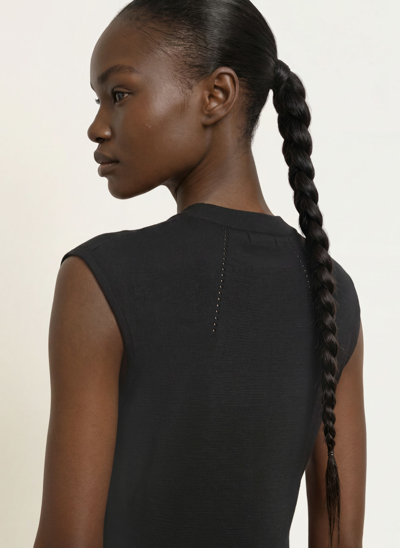 ALLSAINTS KAYLA Knit Dress Made of Merino Wool: BLACK