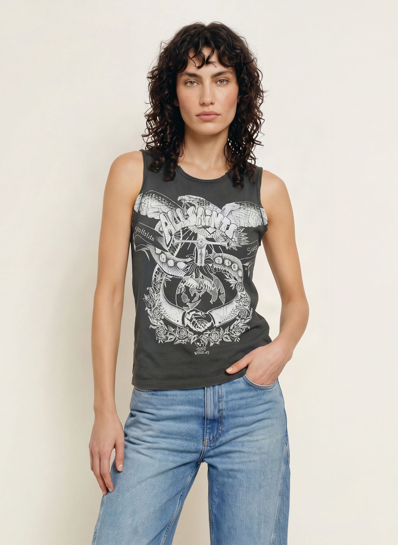 ALLSAINTS Top JENNY: SCHWARZ / WEISS