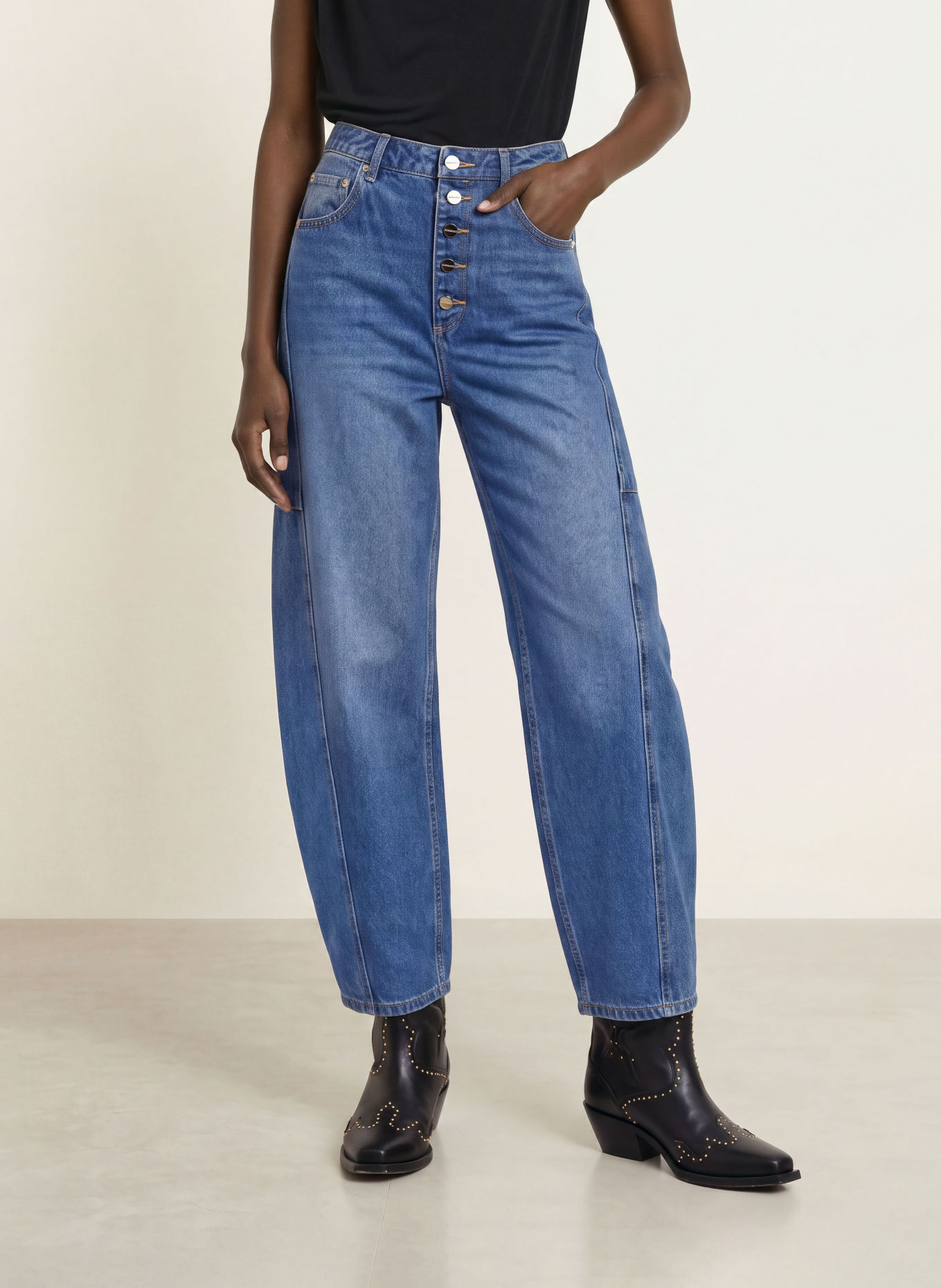 ALLSAINTS CARTER Barrel-leg jeans: 3974 TINTED INDIGO