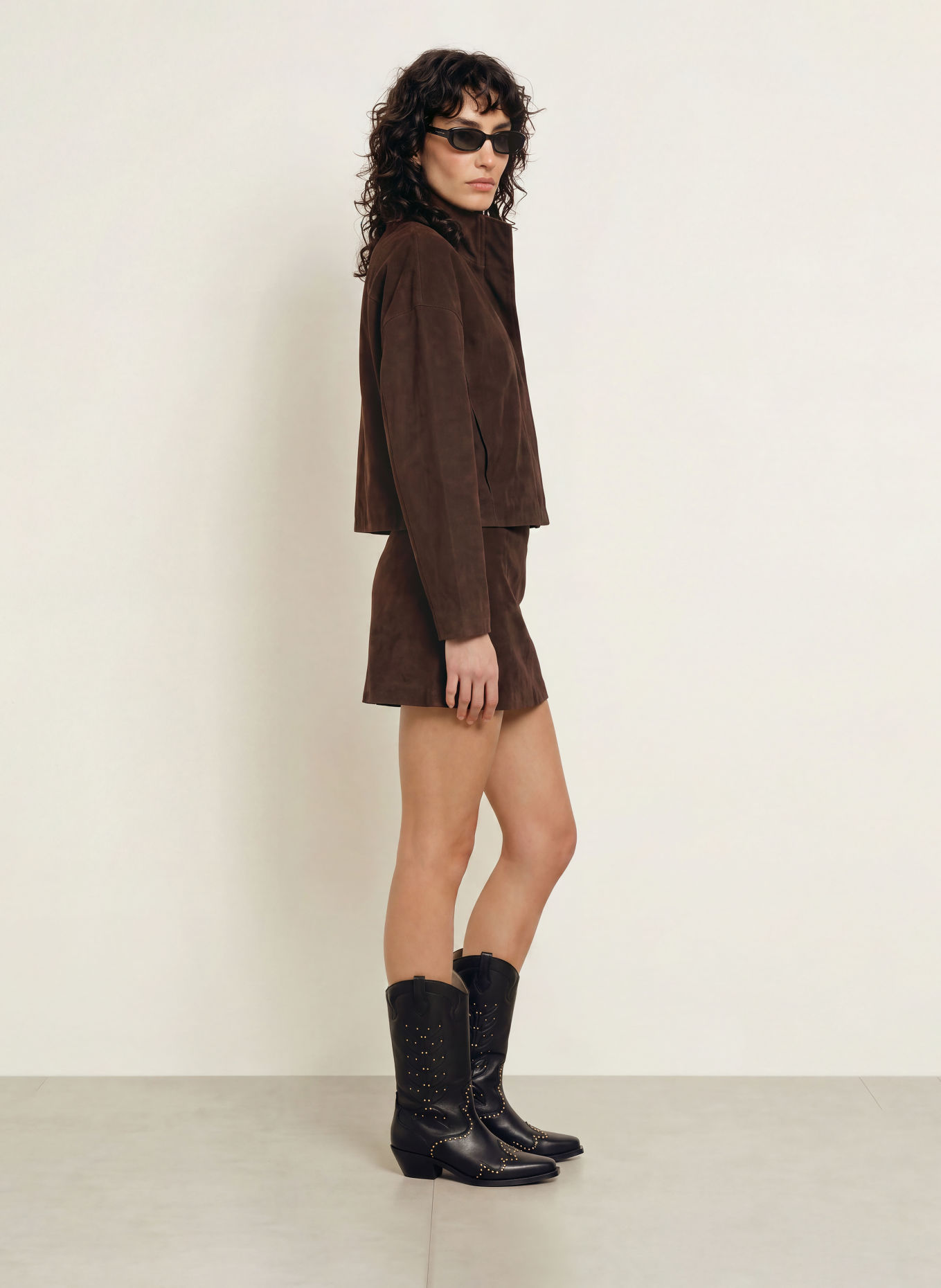ALLSAINTS Lederrock RENAI: DUNKELBRAUN