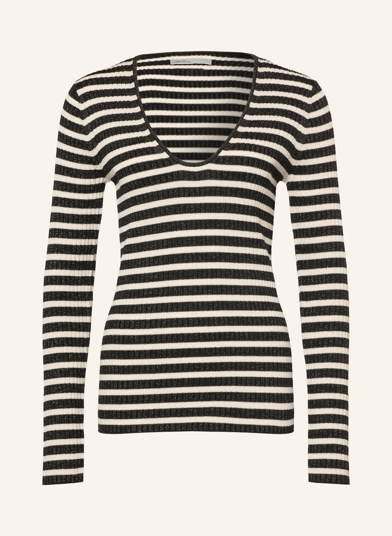 ALLSAINTS Pullover KAY mit Glitzergarn: CREME / SCHWARZ