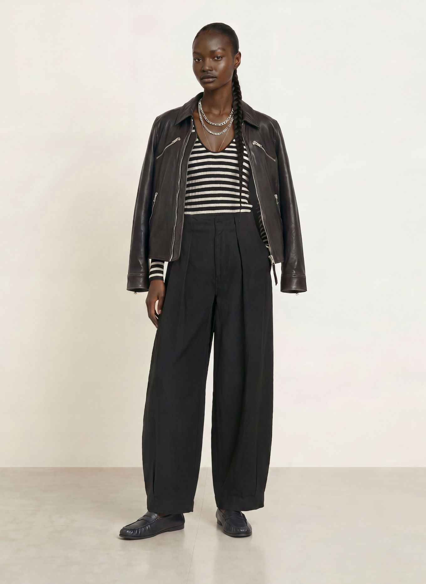 ALLSAINTS Pullover KAY mit Glitzergarn: CREME / SCHWARZ