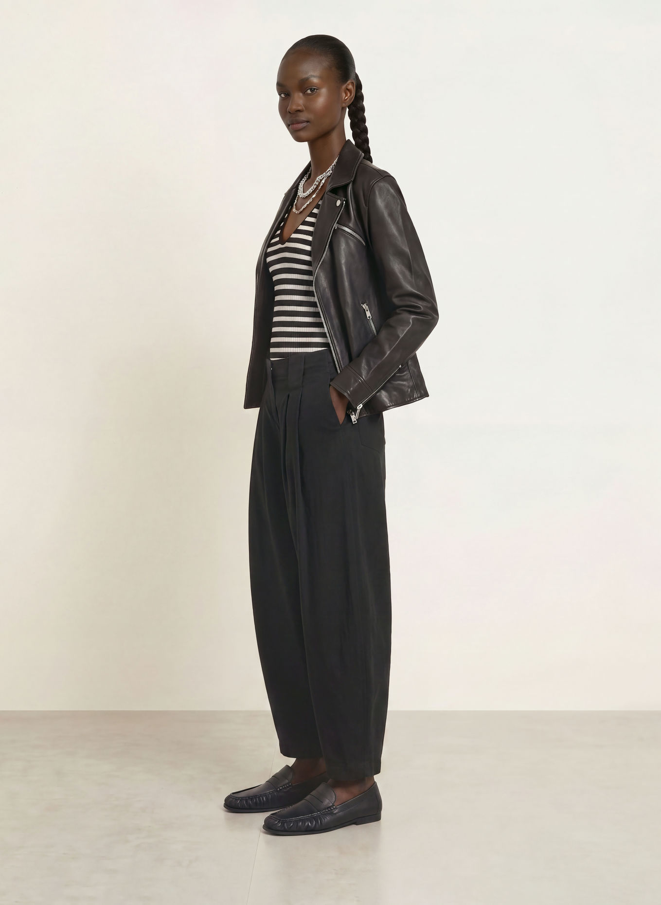 ALLSAINTS Pullover KAY mit Glitzergarn: CREME / SCHWARZ