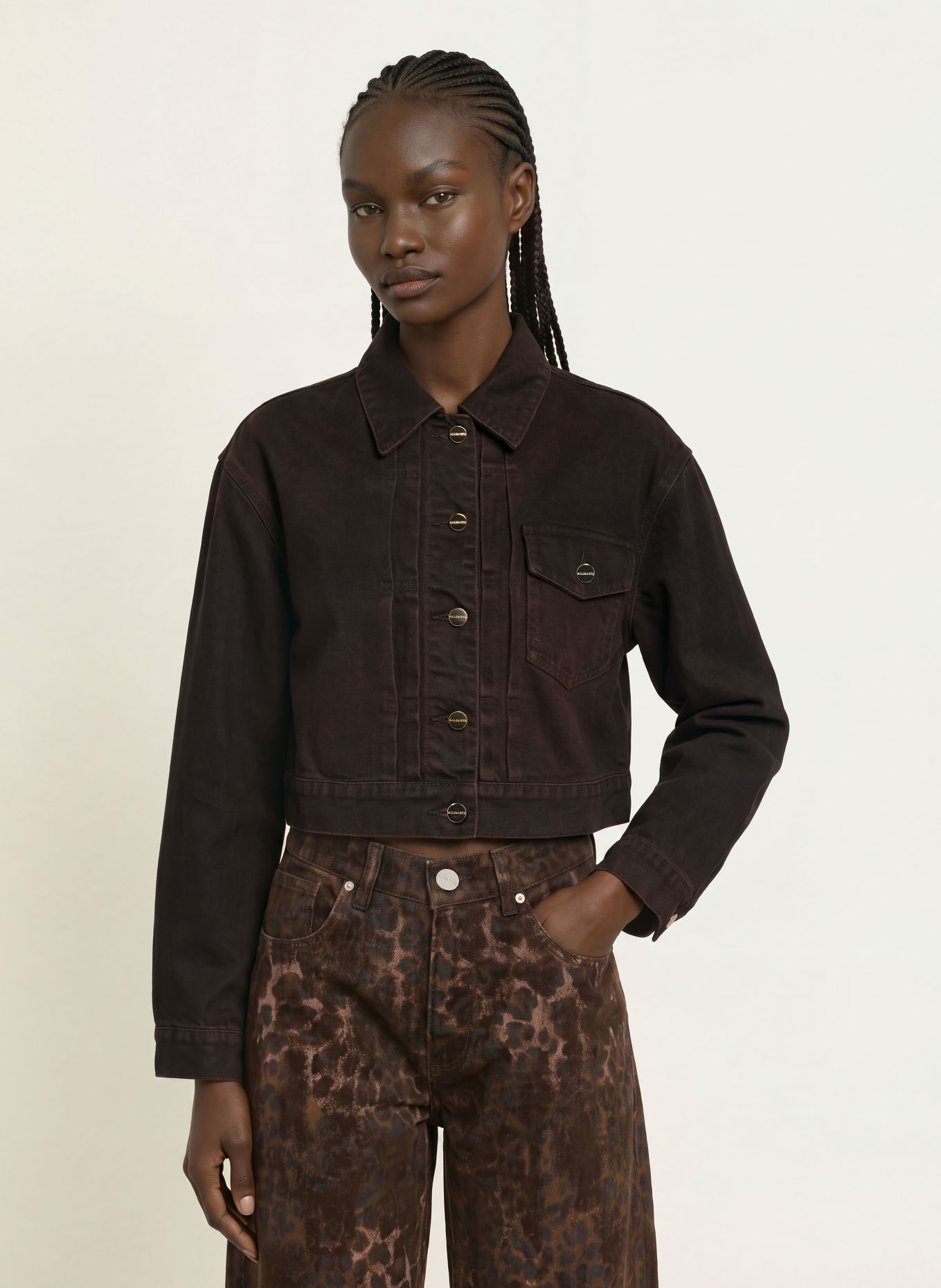 ALLSAINTS Kurtka dżinsowa BLINK: 10302 OVERDYED BROWN