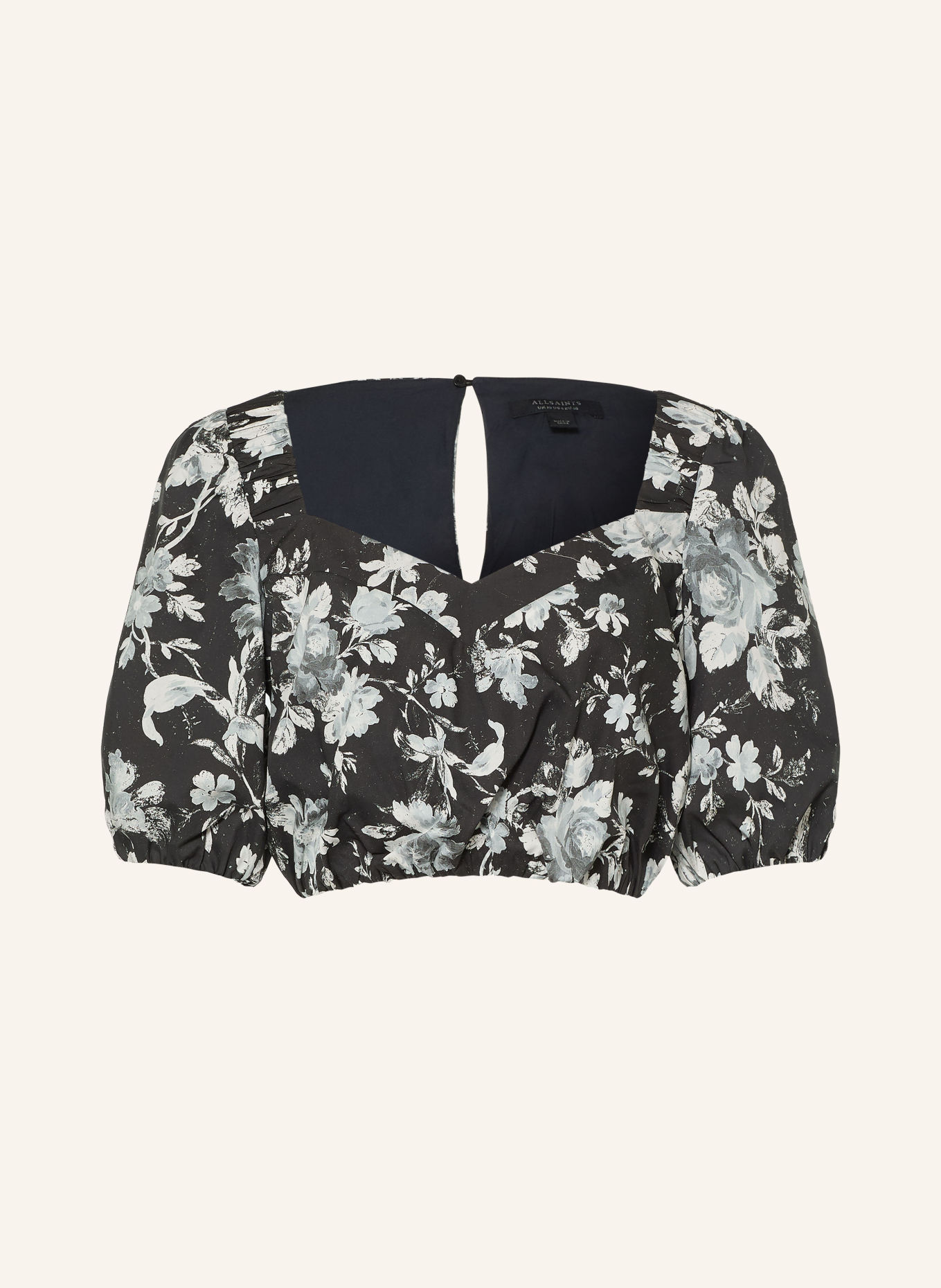 ALLSAINTS Cropped-Blusenshirt LEVY: SCHWARZ / GRAU / WEISS