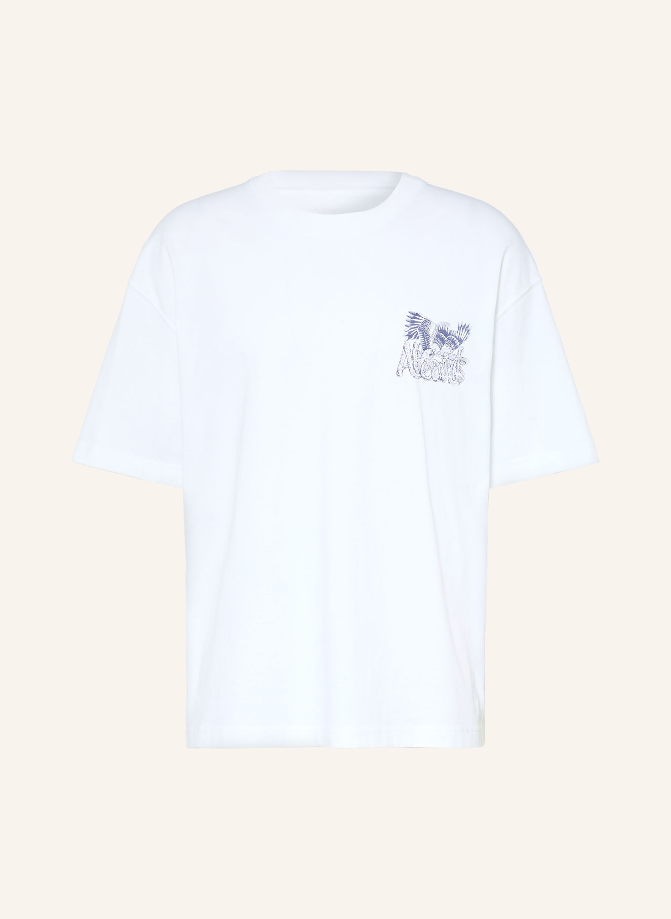 ALLSAINTS T-Shirt BATTLES: WEISS / DUNKELBLAU