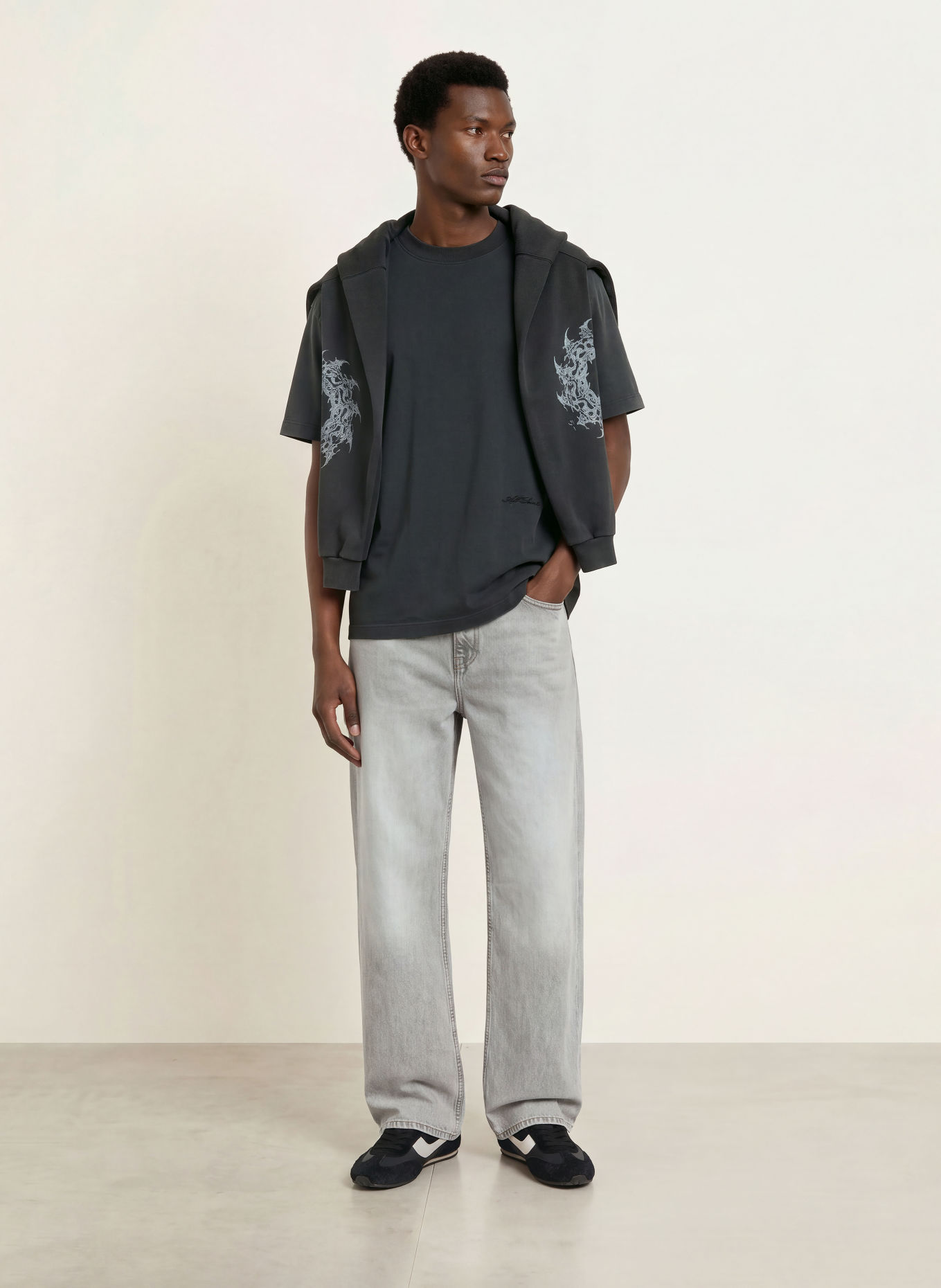 ALLSAINTS T-shirt MADDOX: DONKERGRIJS