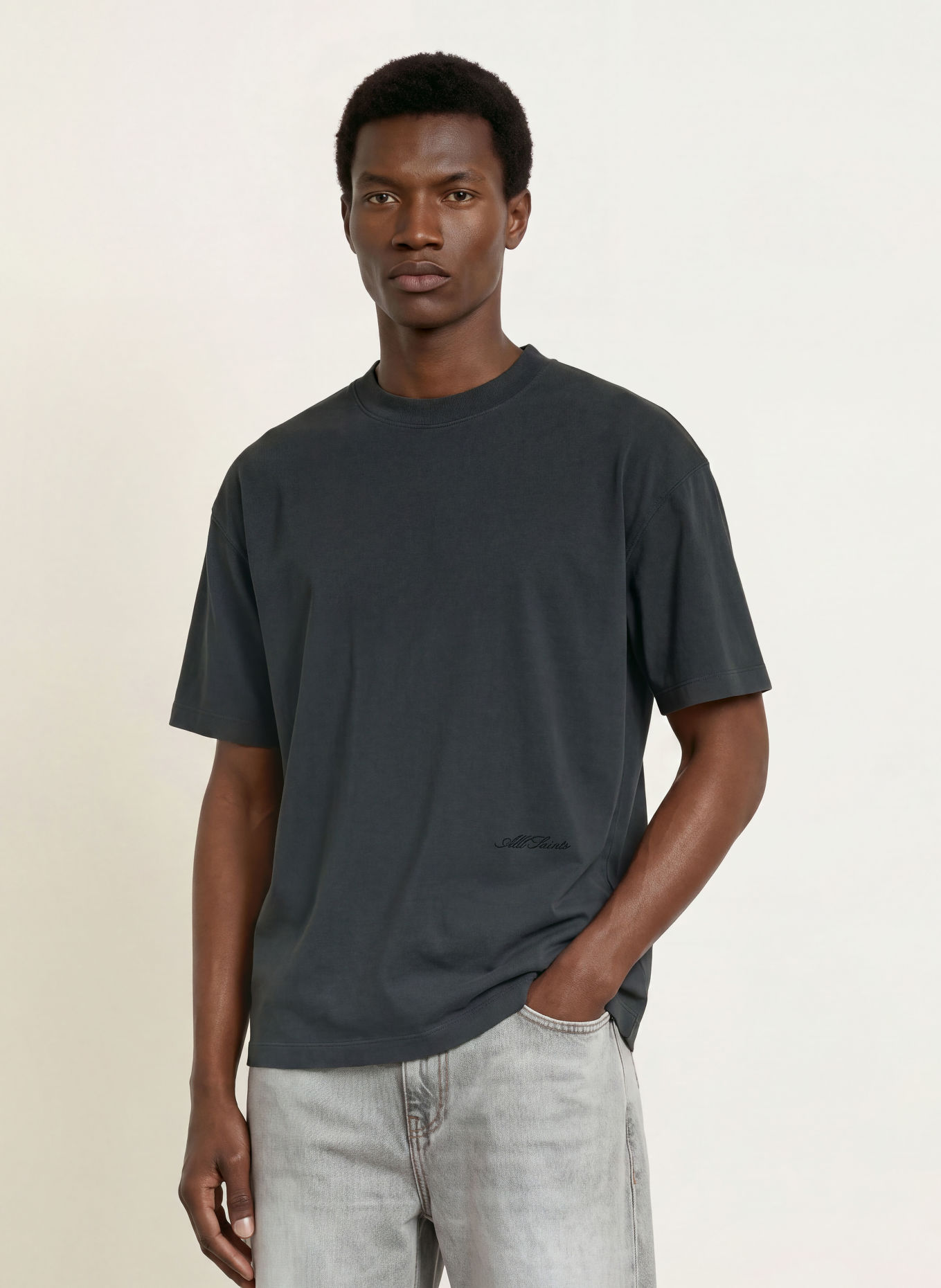 ALLSAINTS T-shirt MADDOX: DONKERGRIJS