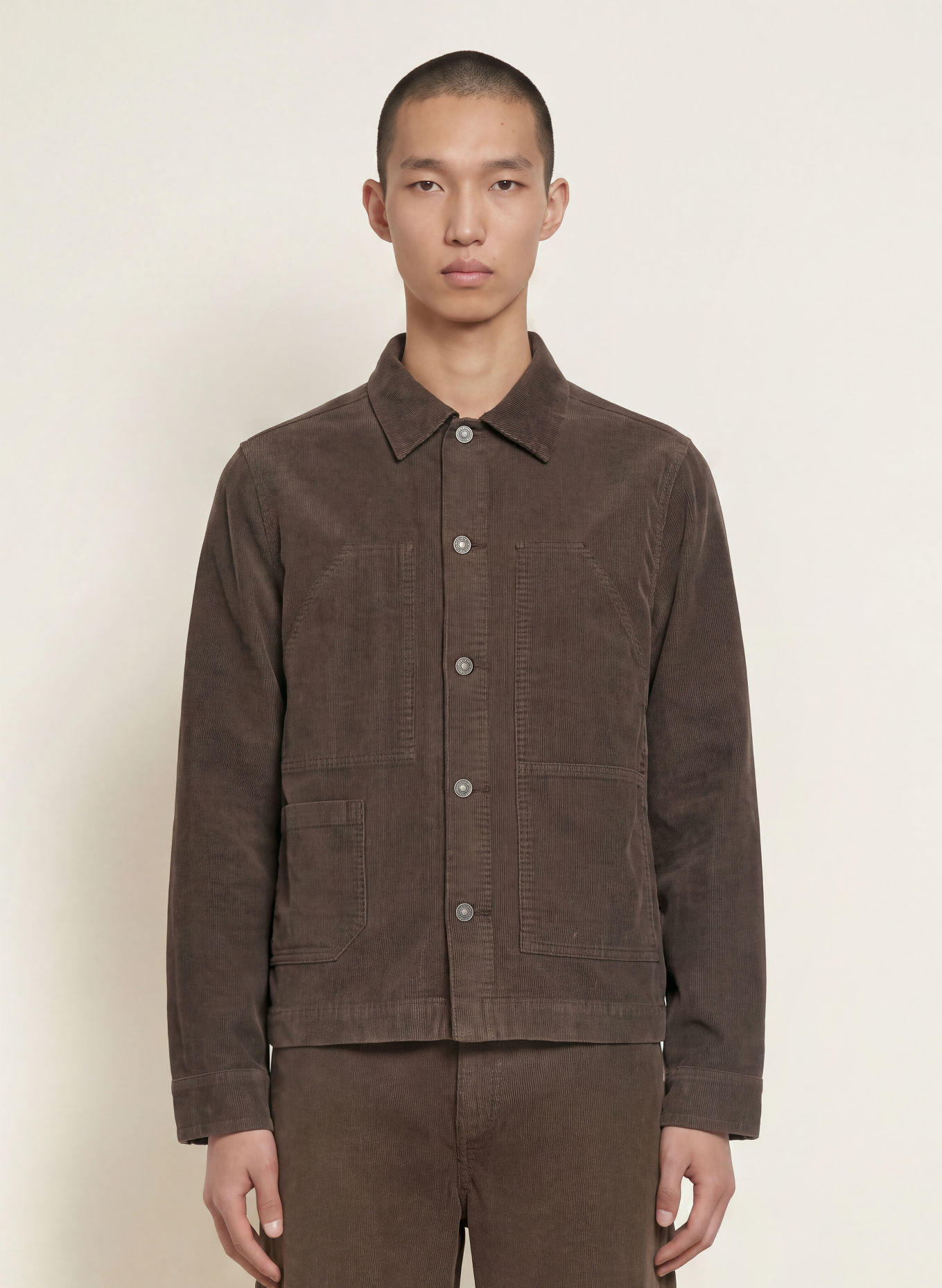 ALLSAINTS Overjacket MUKESH van corduroy: MARRON FONCÉ