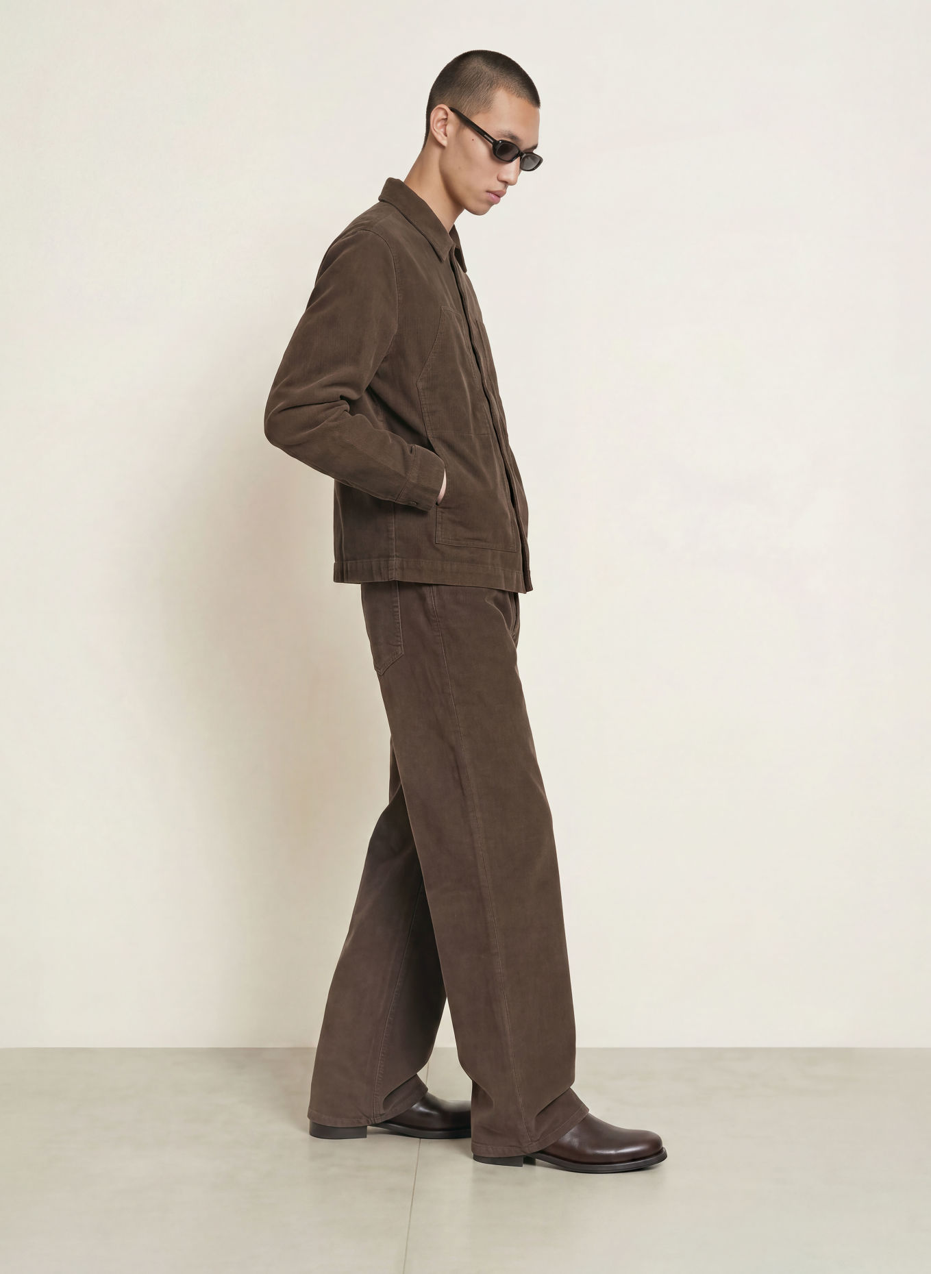 ALLSAINTS Overjacket MUKESH van corduroy: MARRON FONCÉ