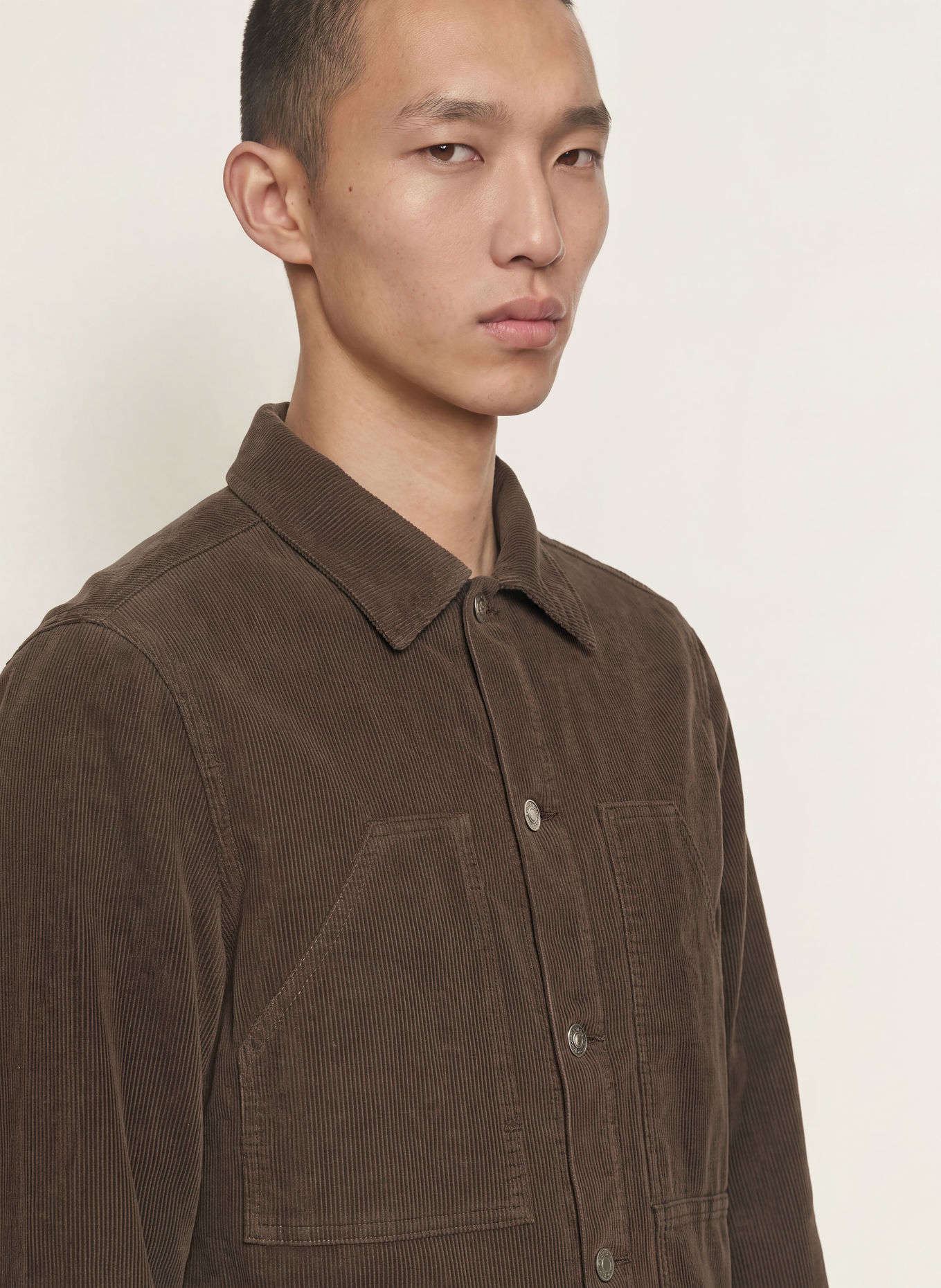 ALLSAINTS Overjacket MUKESH van corduroy: MARRON FONCÉ