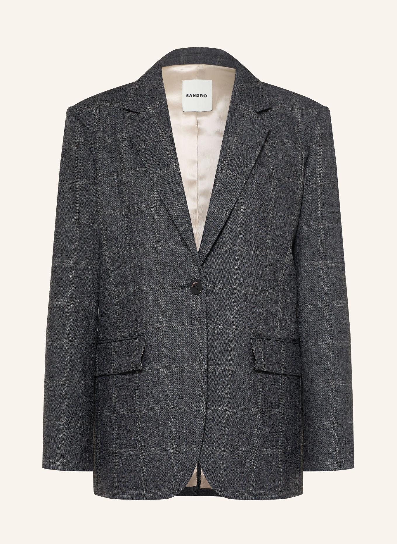 SANDRO Blazer: DUNKELGRAU / CAMEL