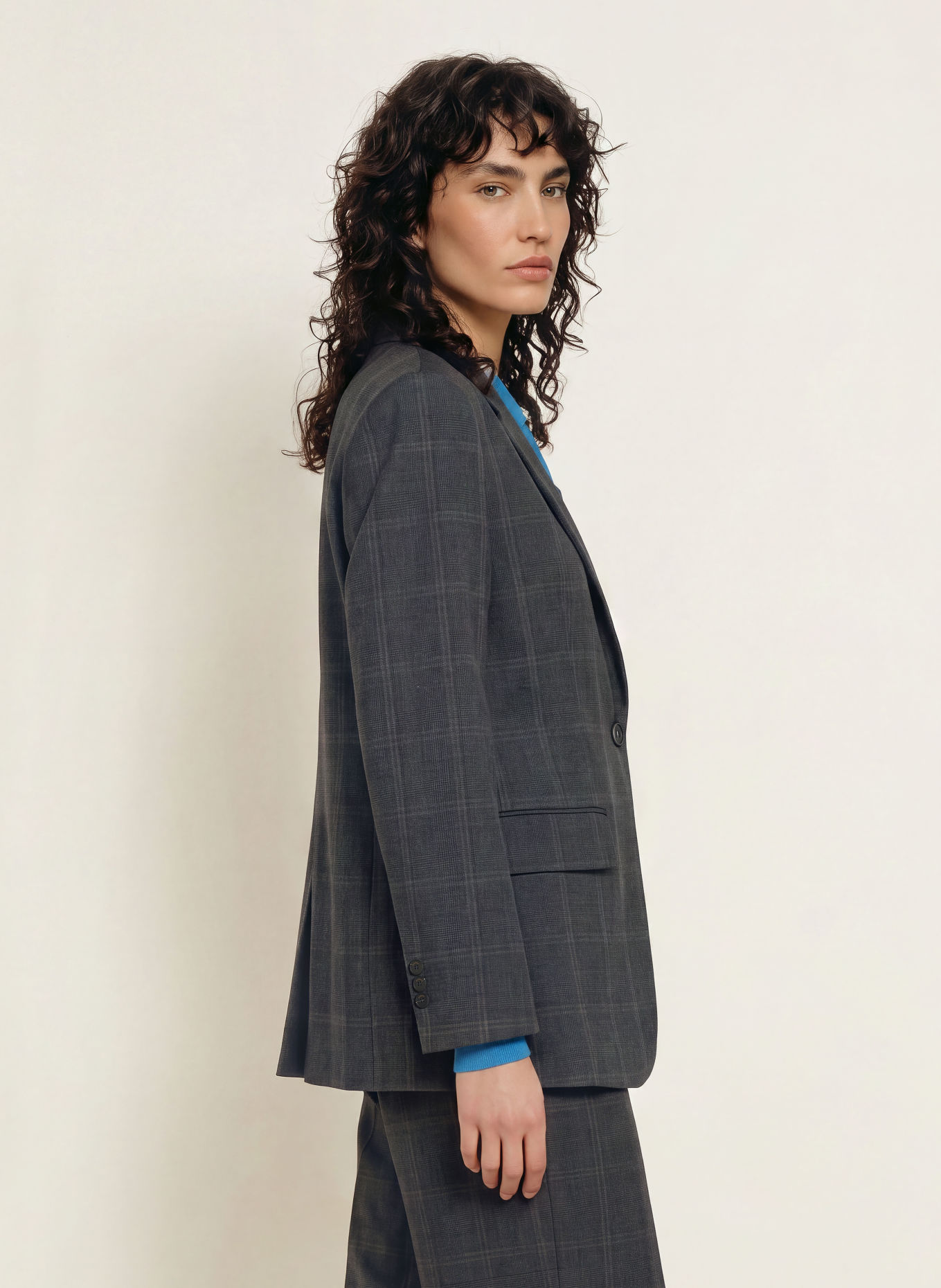 SANDRO Blazer: DUNKELGRAU / CAMEL