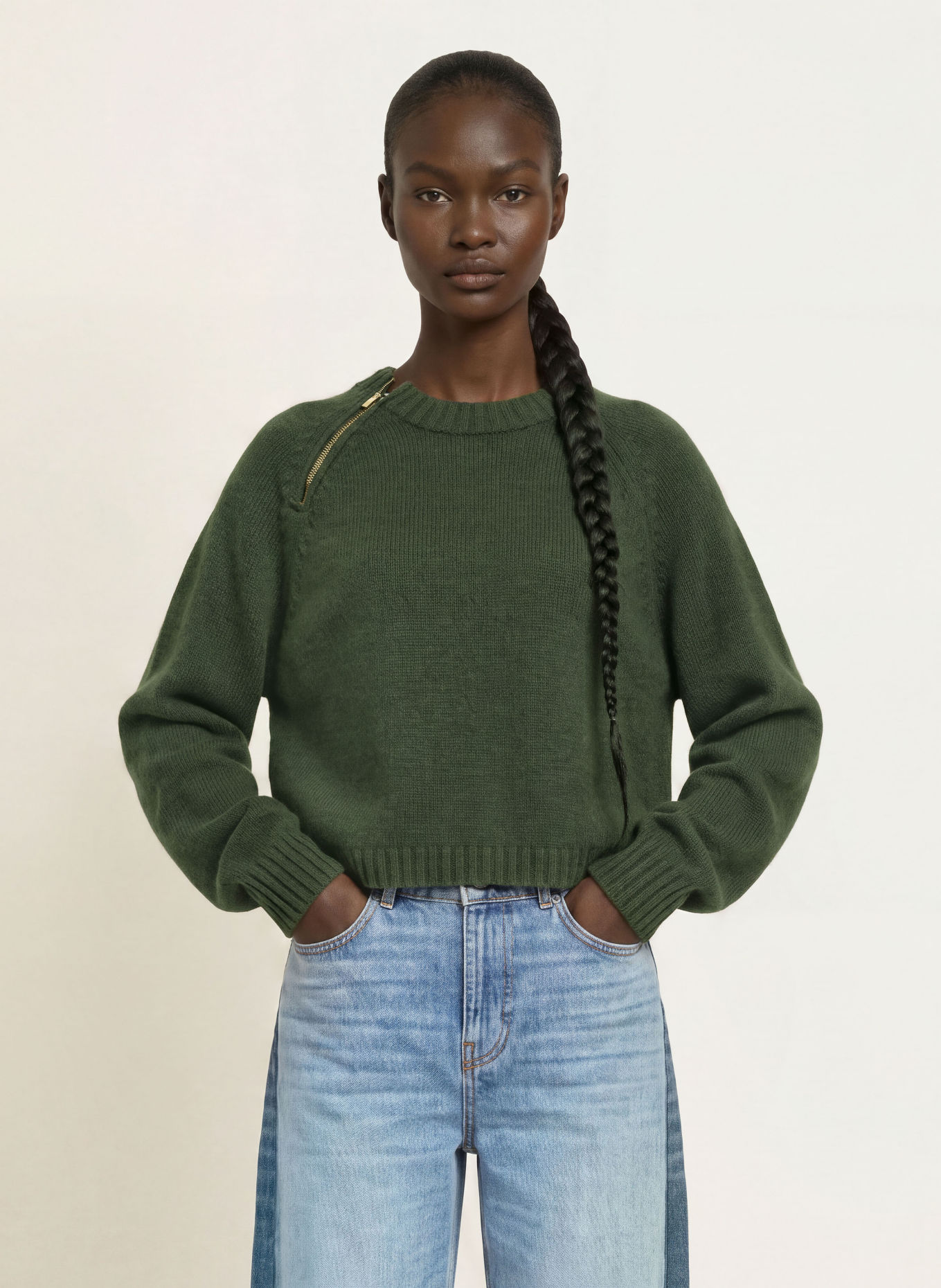 ba&sh Cashmere-Pullover CORVY: DUNKELGRÜN