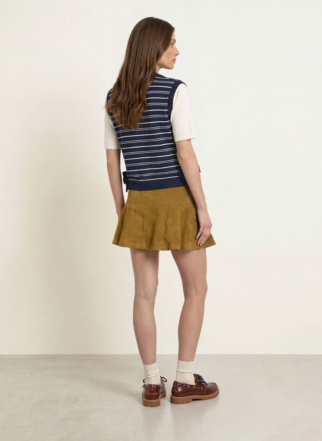 CLAUDIE PIERLOT Strickshirt: DUNKELBLAU / ECRU