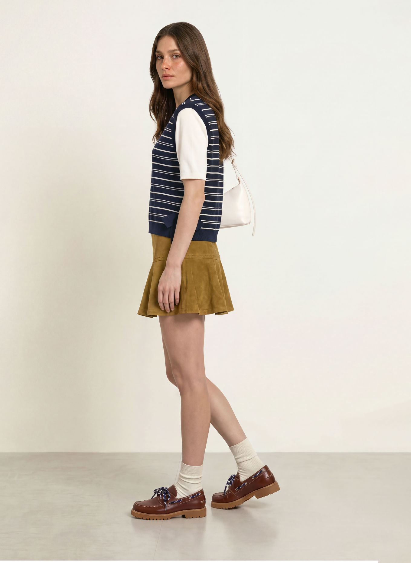 CLAUDIE PIERLOT Strickshirt: DUNKELBLAU / ECRU