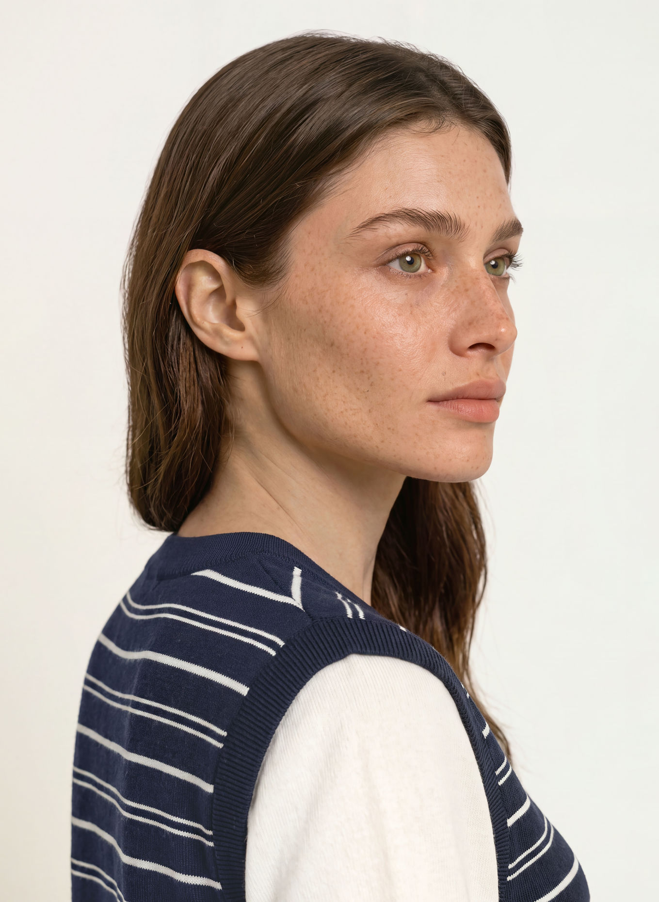 CLAUDIE PIERLOT Strickshirt: DUNKELBLAU / ECRU