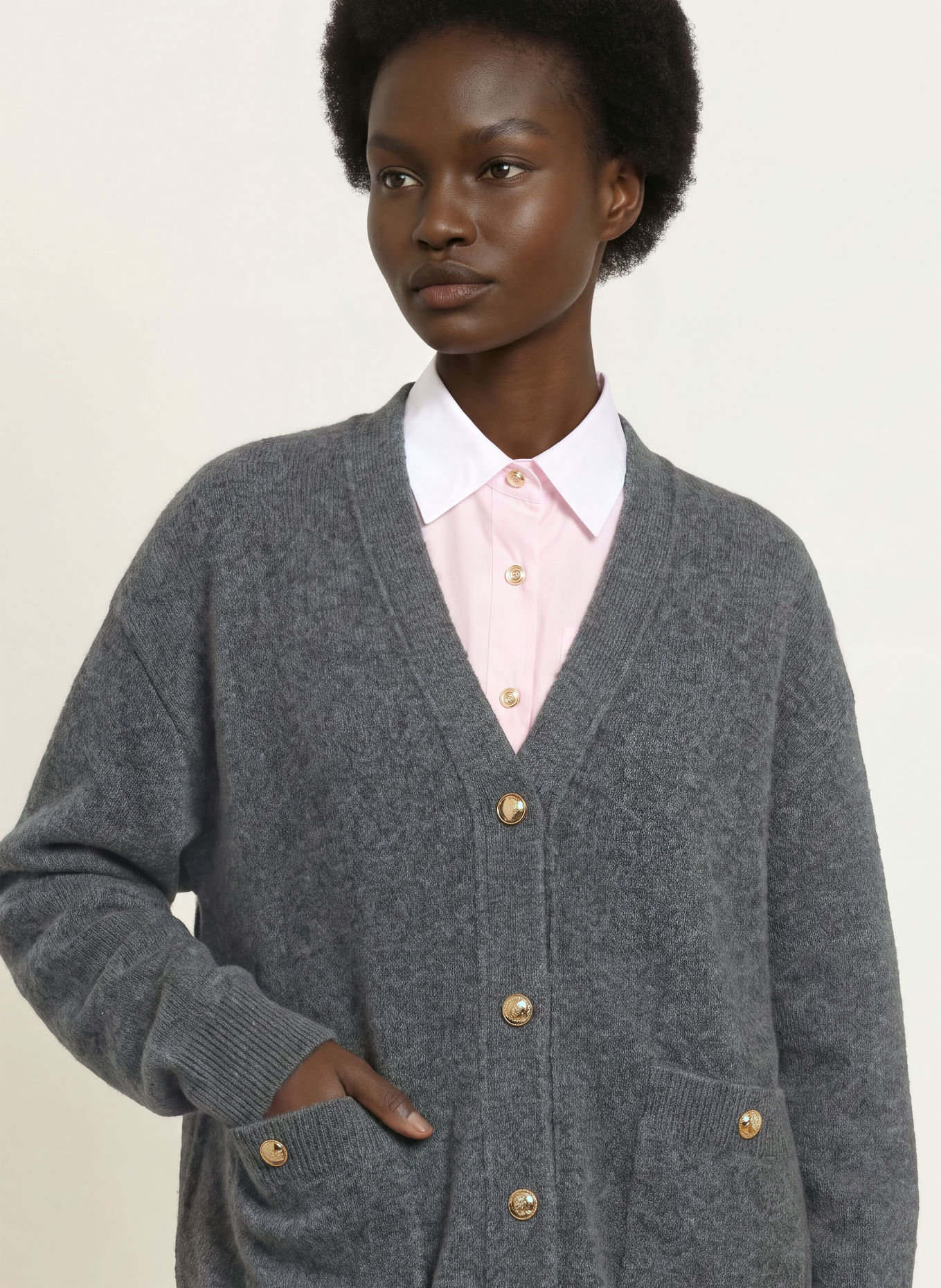 maje Strickjacke: DUNKELGRAU