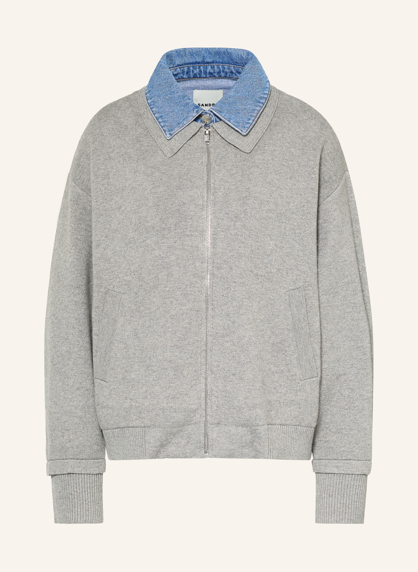 SANDRO Strickjacke: GRAU / BLAU