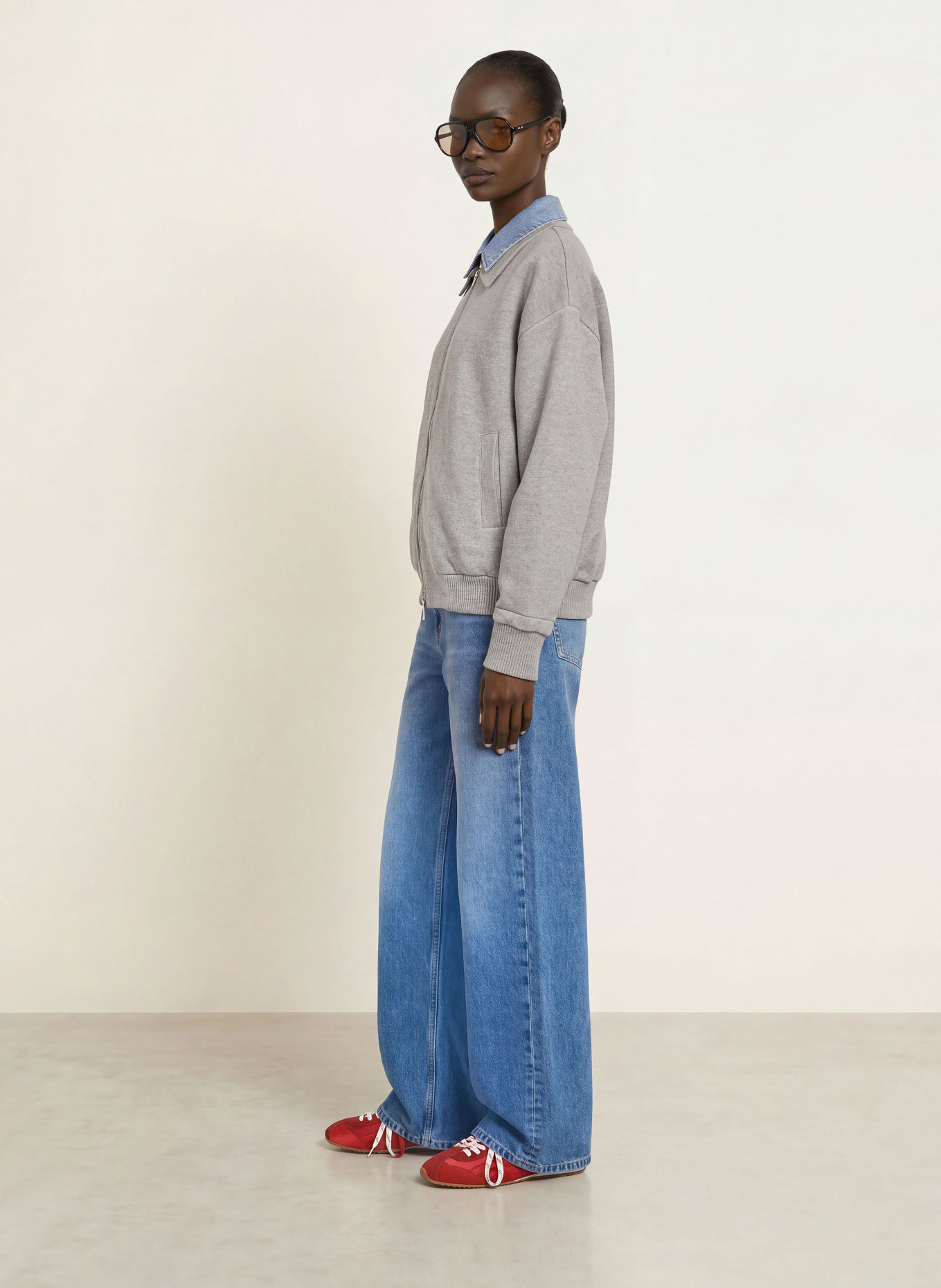 SANDRO Strickjacke: GRAU / BLAU