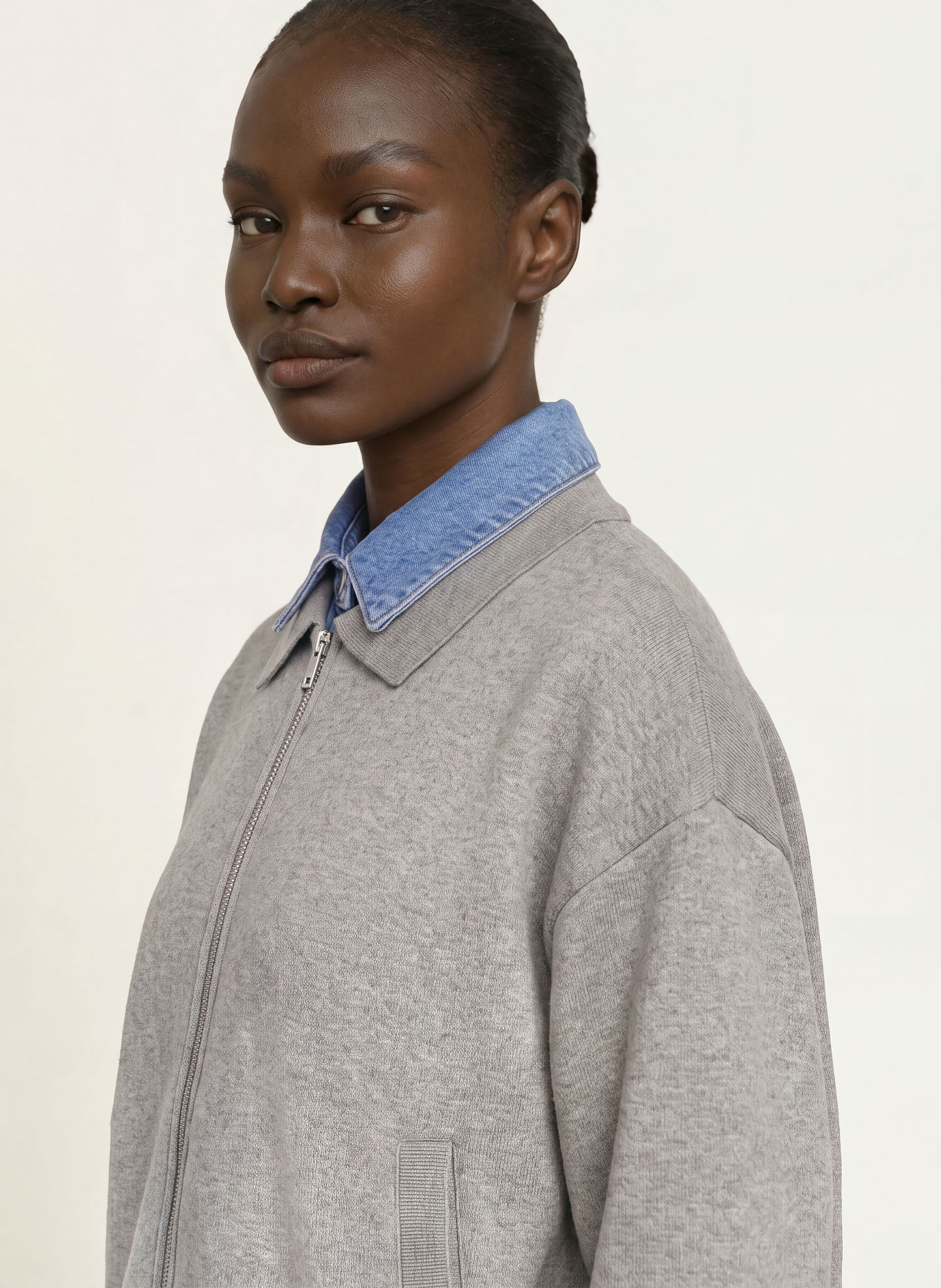 SANDRO Strickjacke: GRAU / BLAU