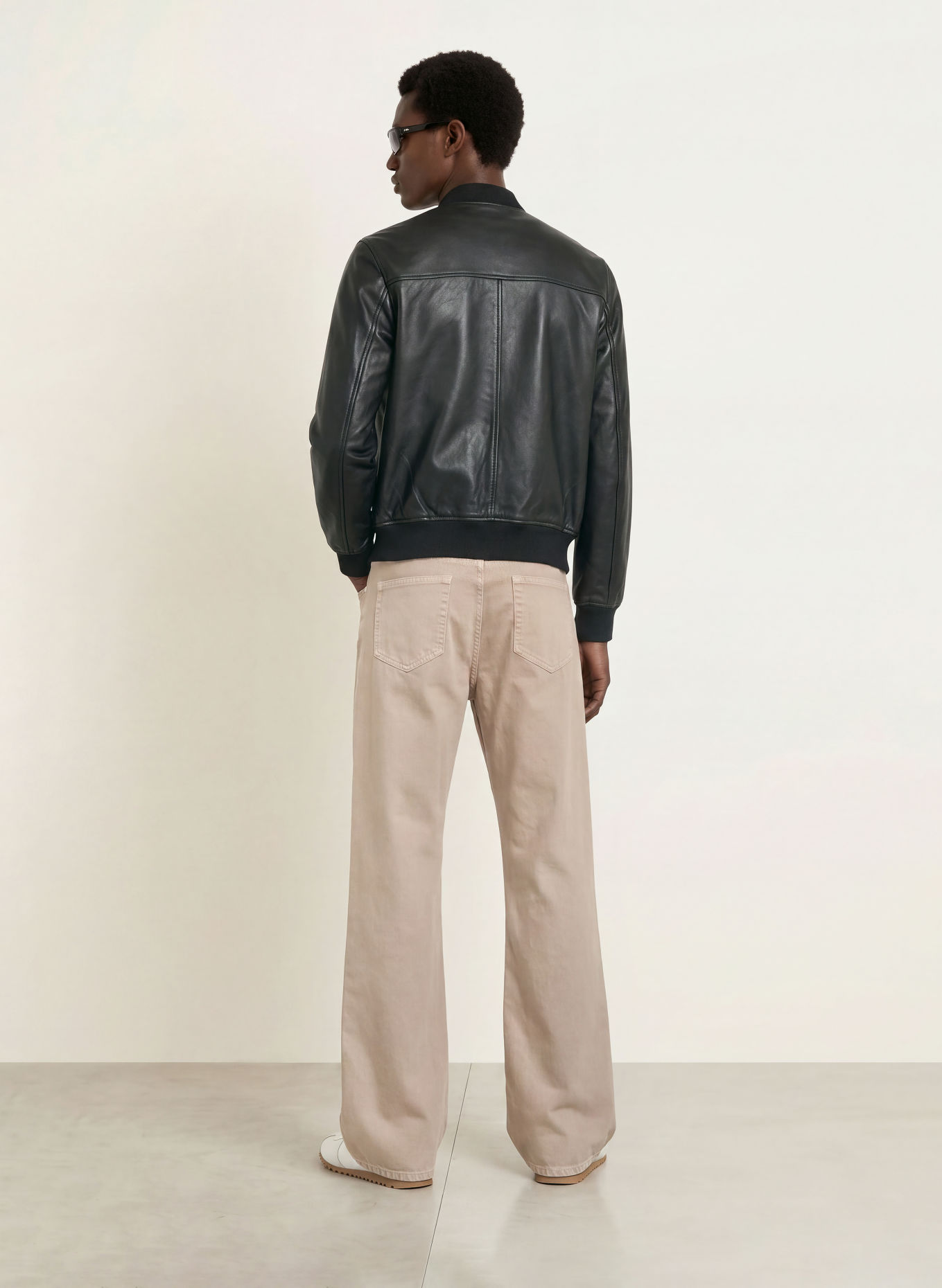 SANDRO Lederblouson: SCHWARZ
