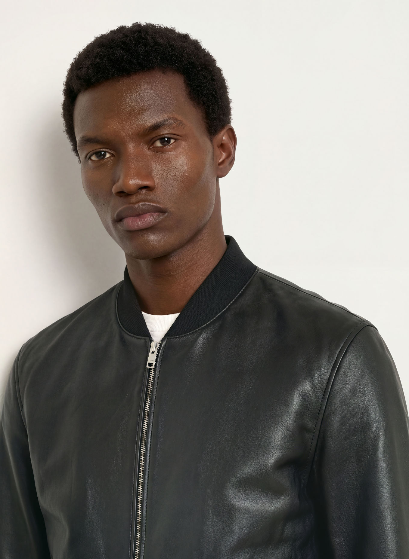 SANDRO Lederblouson: SCHWARZ