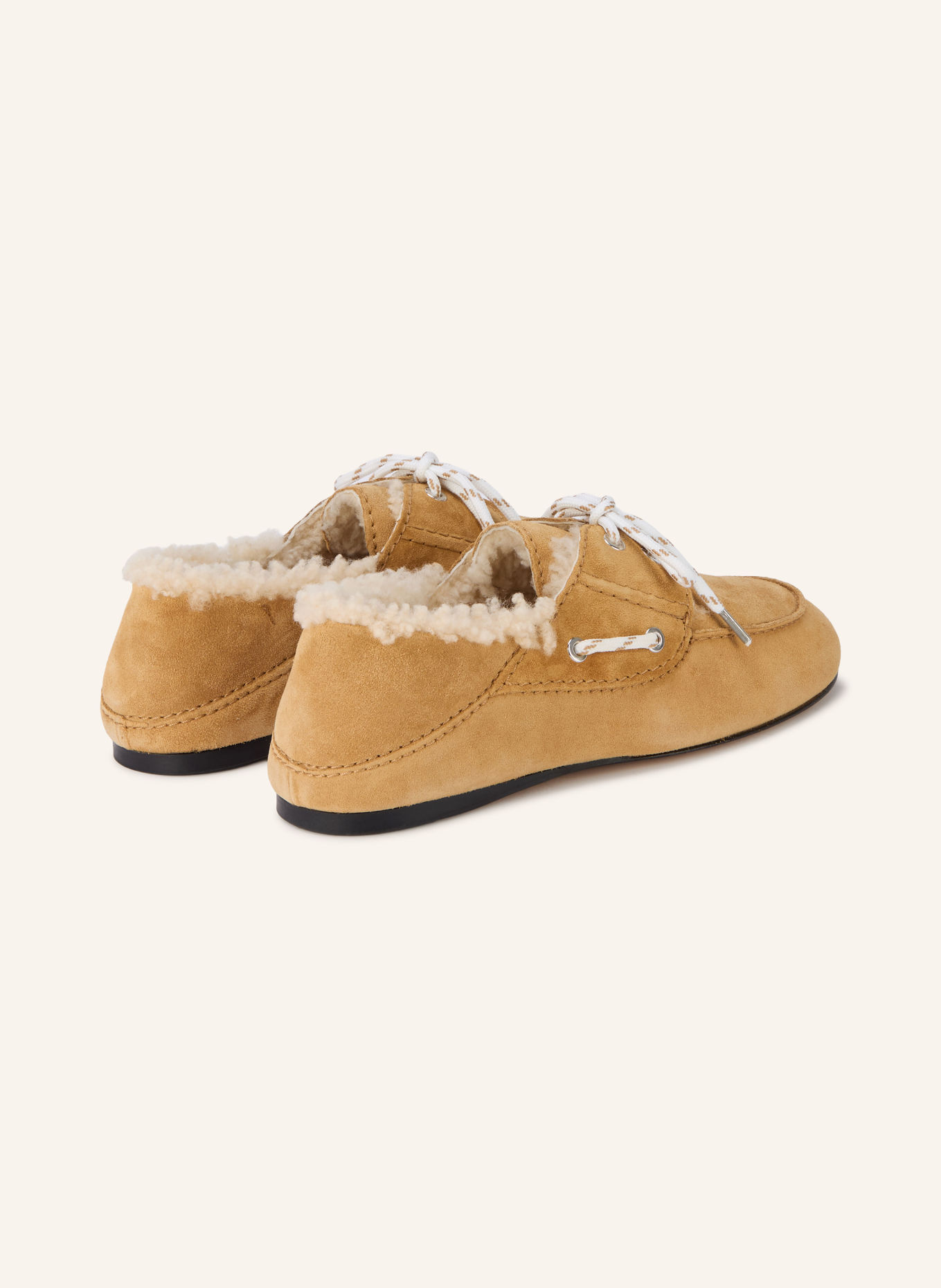SANDRO Buty żeglarskie: CAMELOWY / ECRU