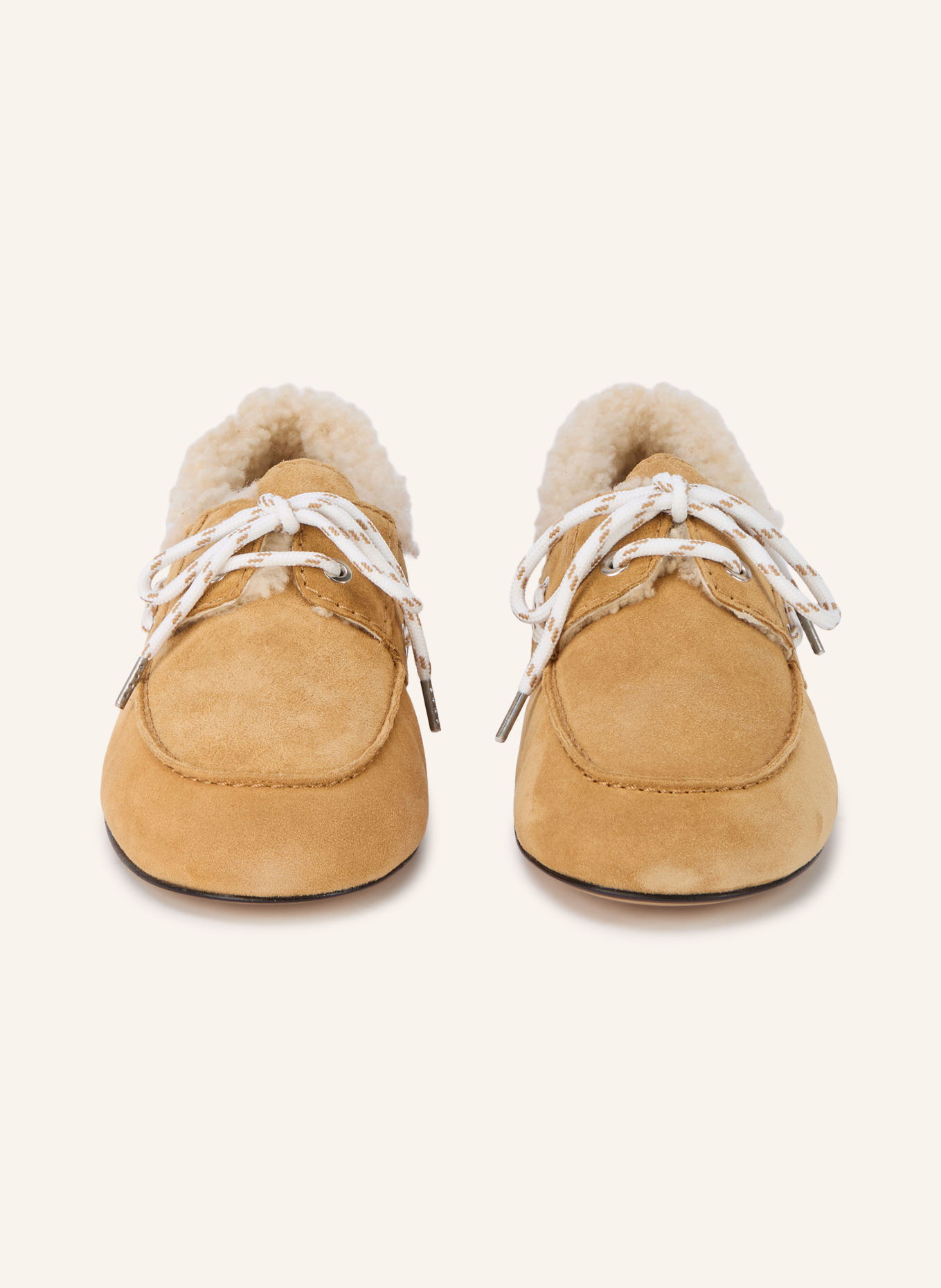 SANDRO Buty żeglarskie: CAMELOWY / ECRU