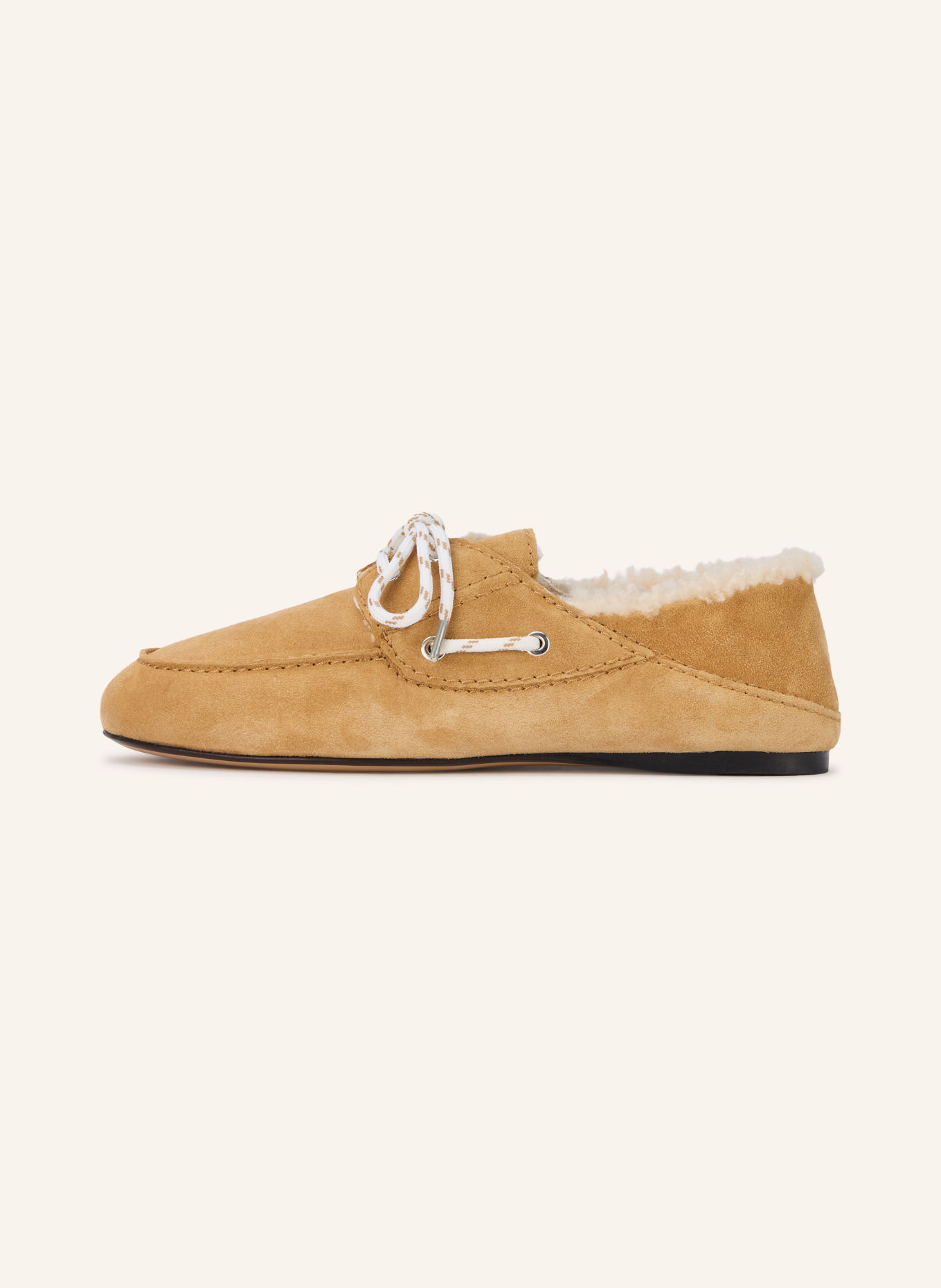 SANDRO Buty żeglarskie: CAMELOWY / ECRU