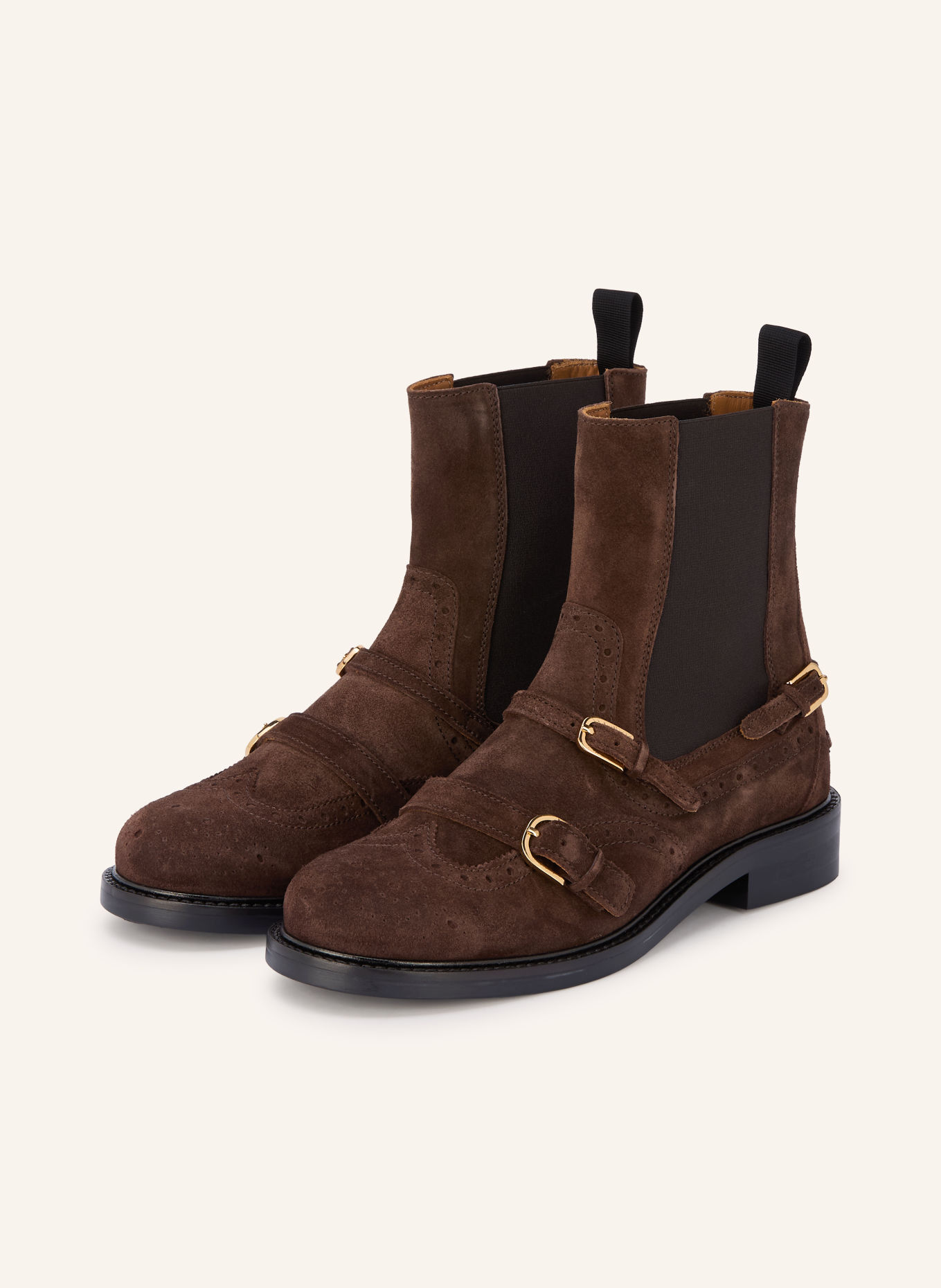 SANDRO Chelsea-Boots: DUNKELBRAUN / GOLD