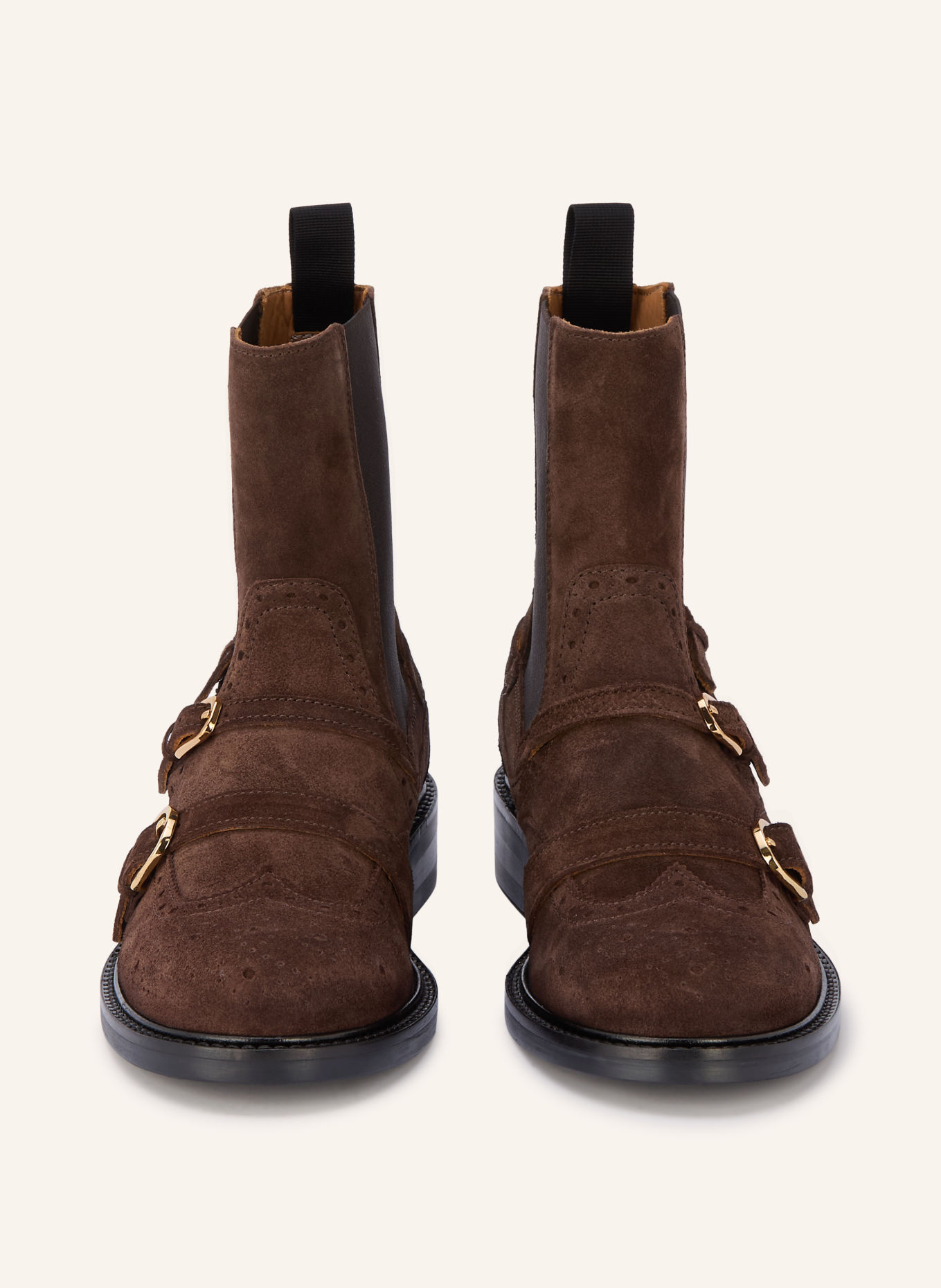 SANDRO Chelsea-Boots: DUNKELBRAUN / GOLD