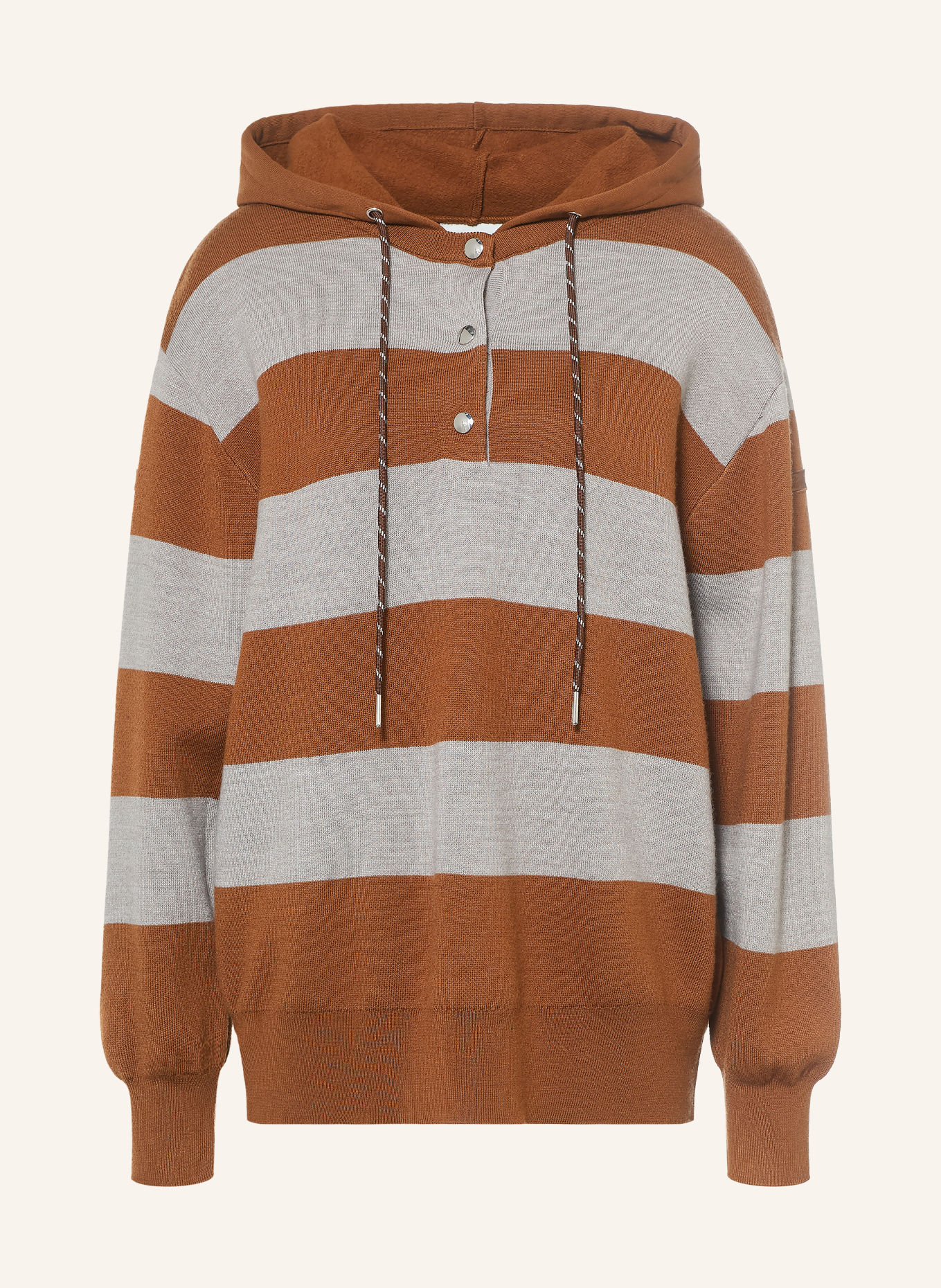 CLAUDIE PIERLOT Hoodie im Materialmix: BRAUN / GRAU