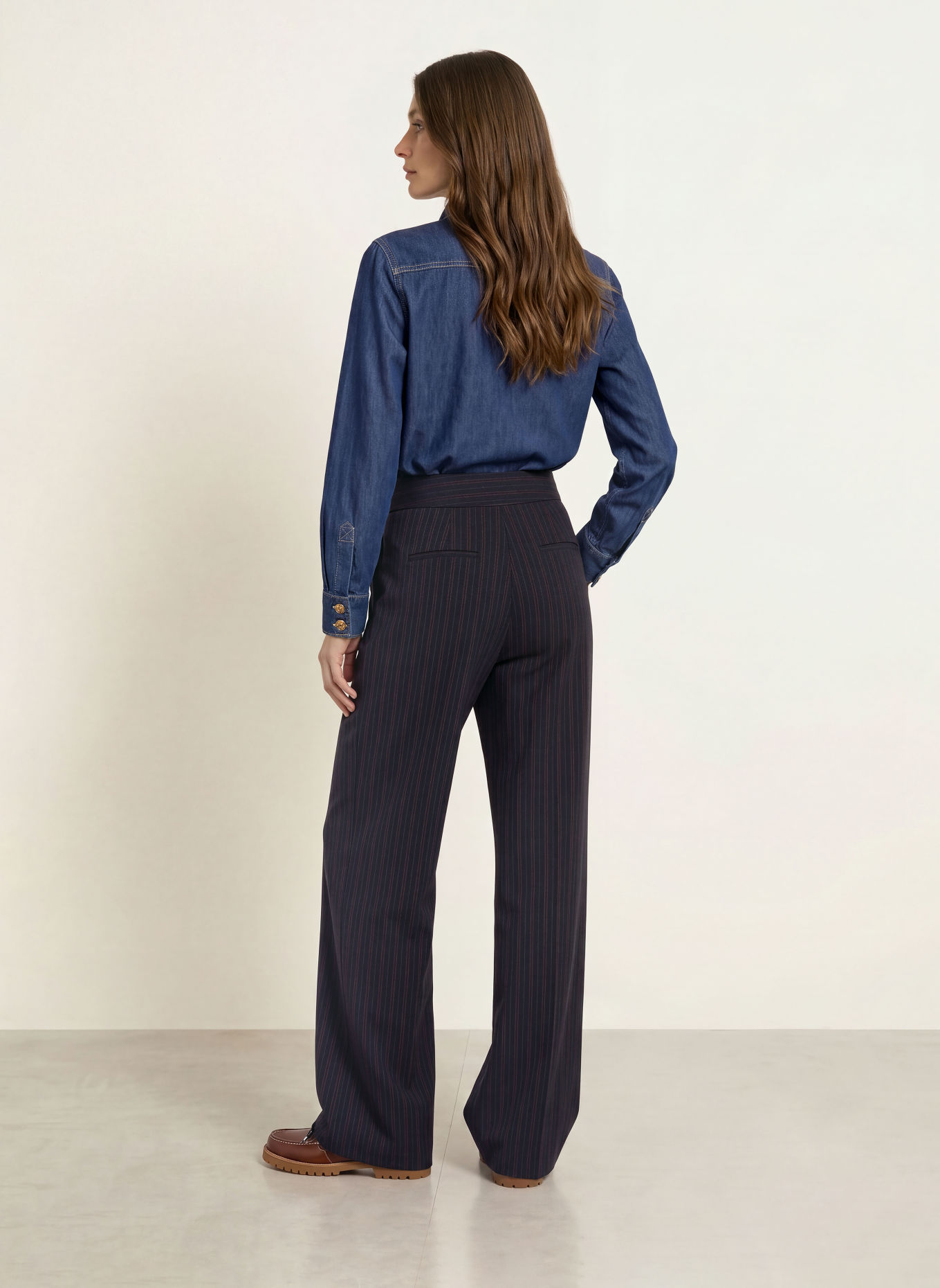 CLAUDIE PIERLOT Marlenehose: DUNKELBLAU / DUNKELROT / DUNKELGELB