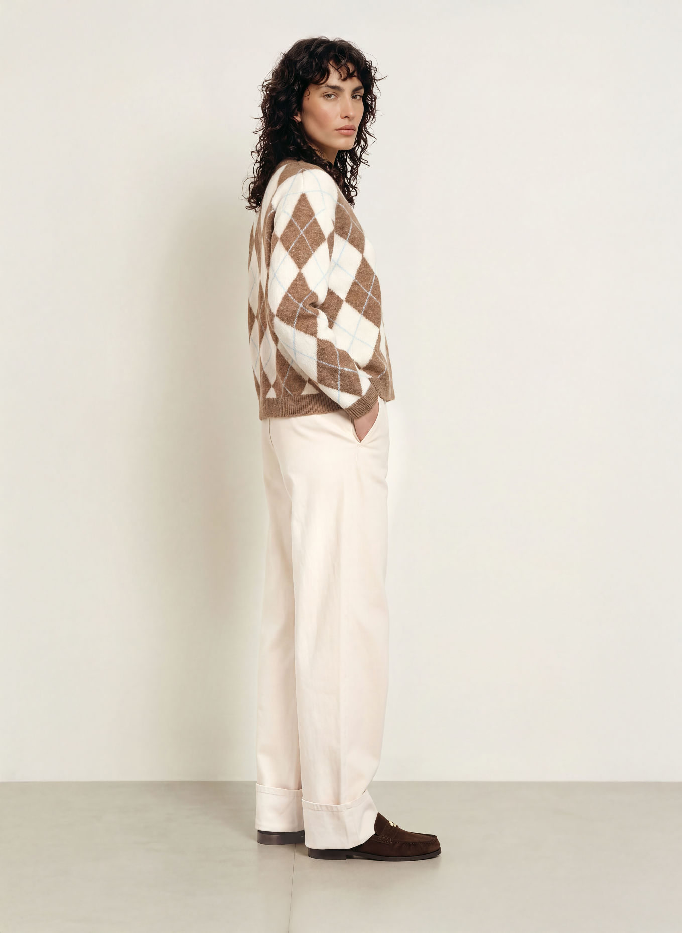 CLAUDIE PIERLOT Pullover: BEIGE / BRAUN / HELLBLAU