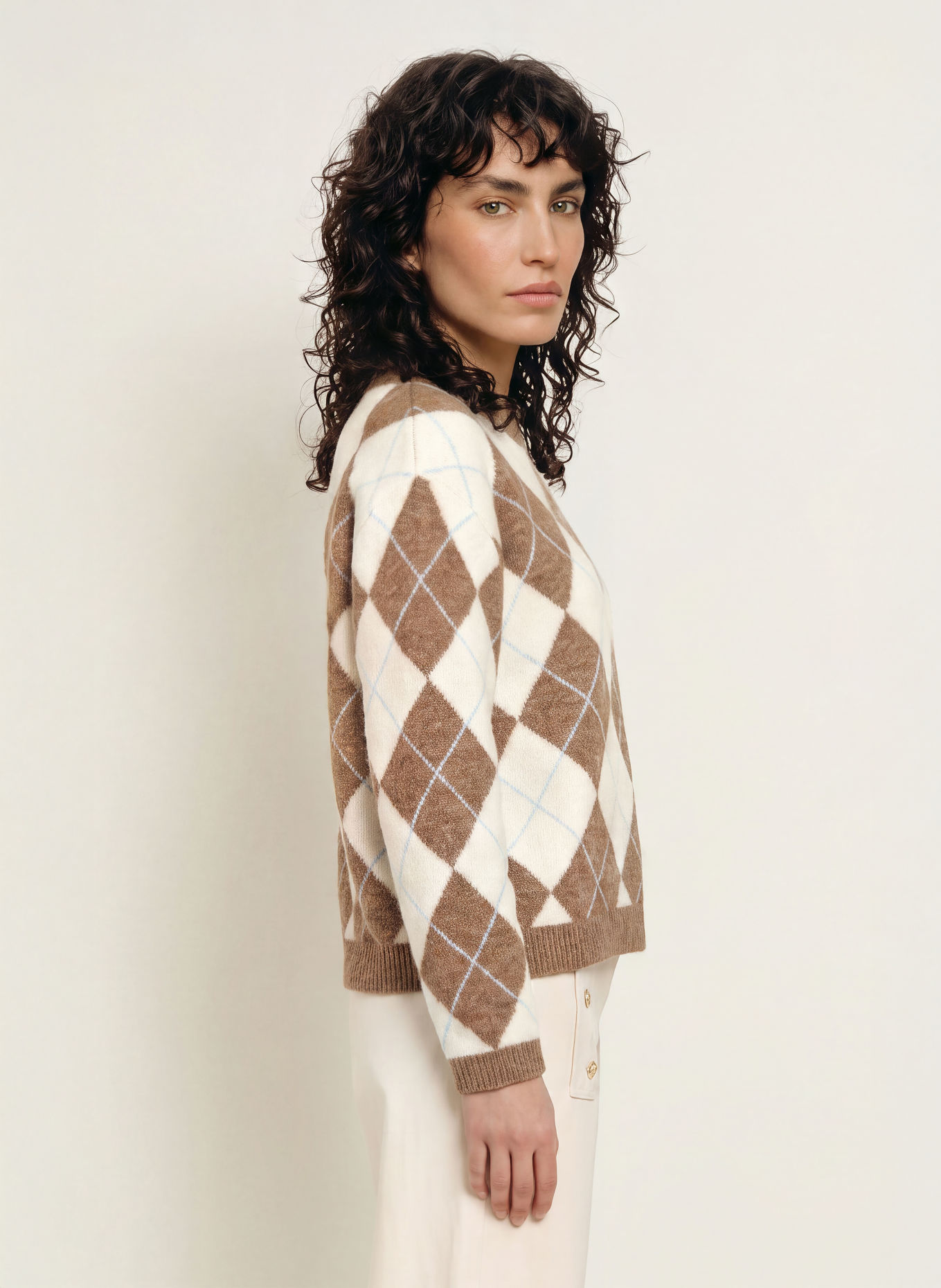CLAUDIE PIERLOT Pullover: BEIGE / BRAUN / HELLBLAU