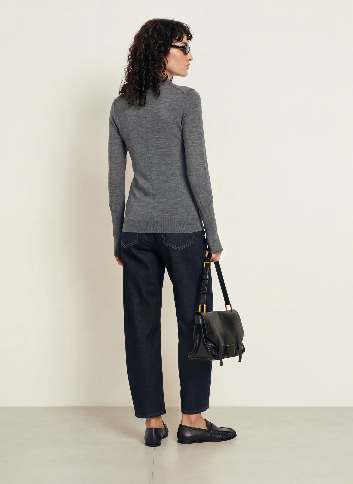 ALLSAINTS Gebreid poloshirt MARTEL van merinowol: DONKERGRIJS