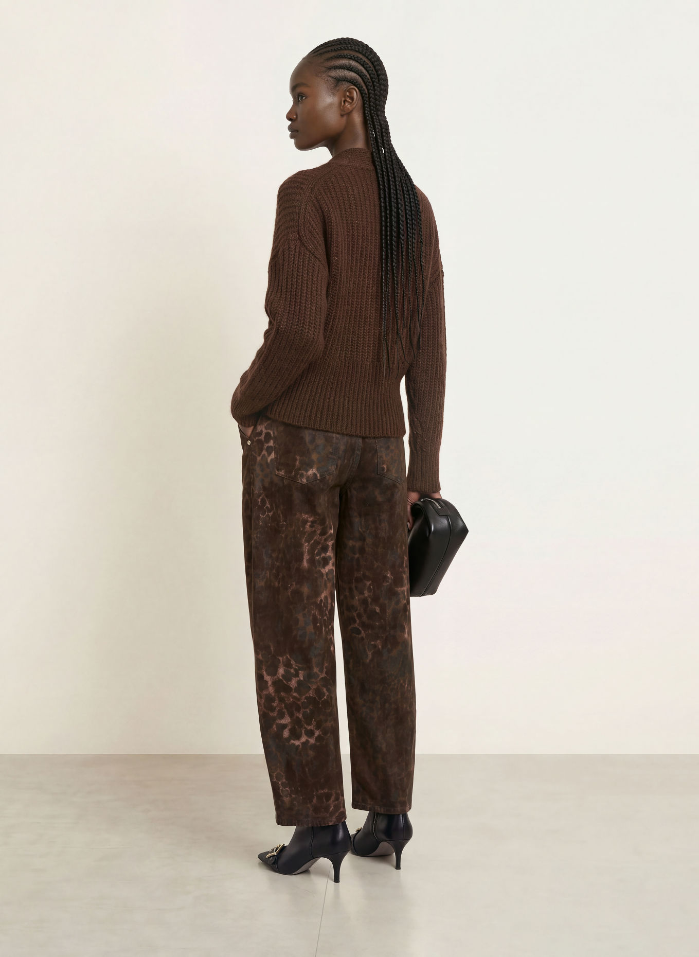 ALLSAINTS Pullover ETTY mit Mohair und Schluppe: DUNKELBRAUN