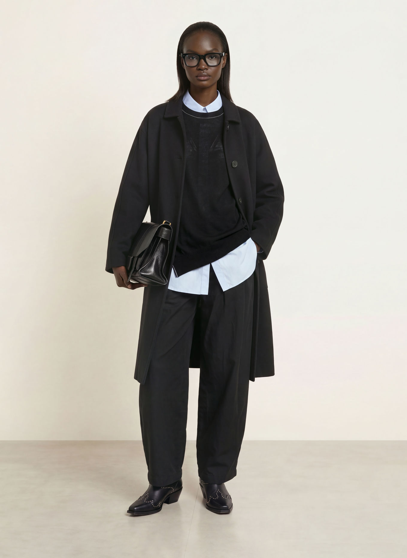 ALLSAINTS Oversized-Wollmantel EFFIE: SCHWARZ