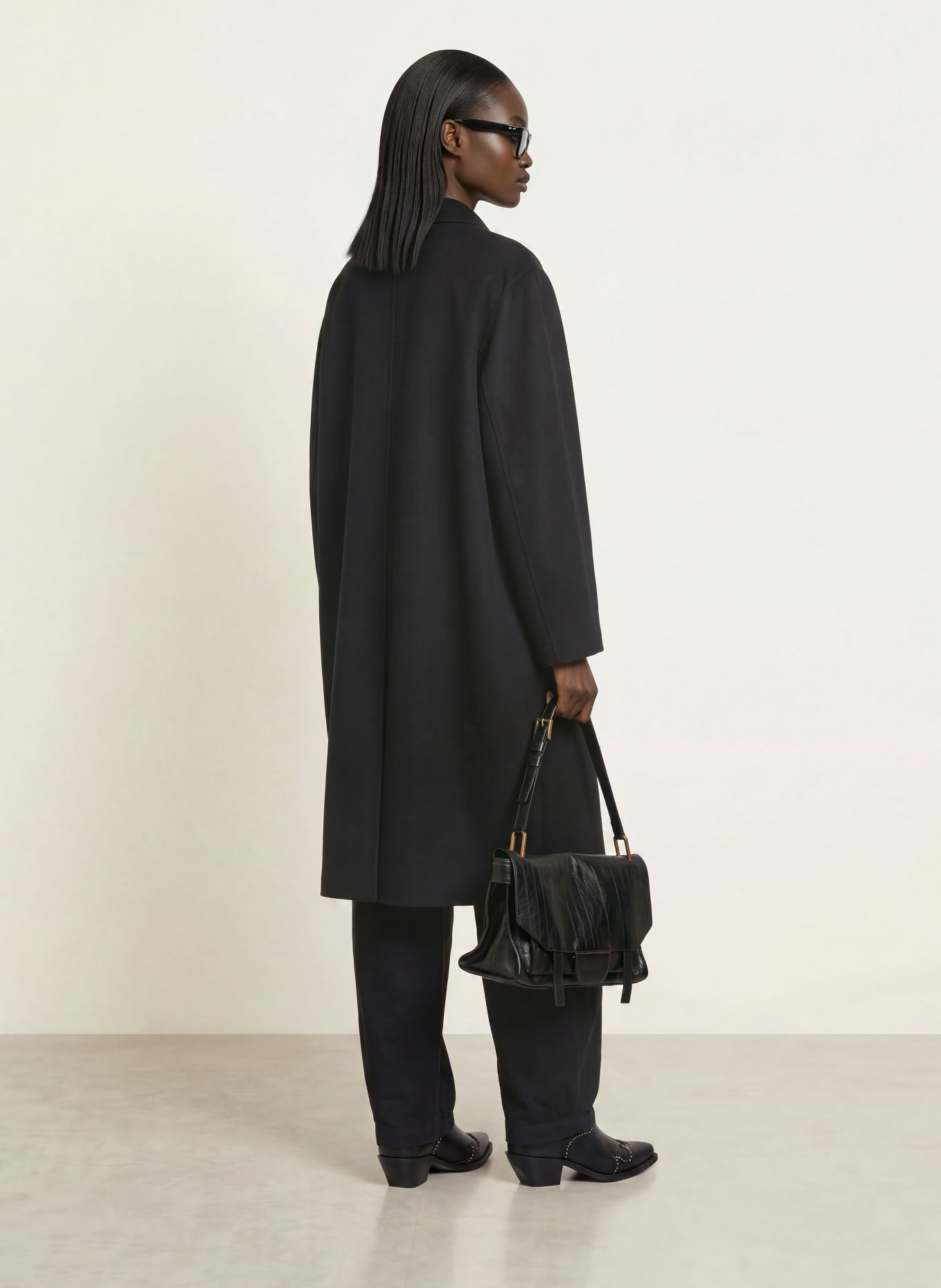 ALLSAINTS Oversized-Wollmantel EFFIE: SCHWARZ