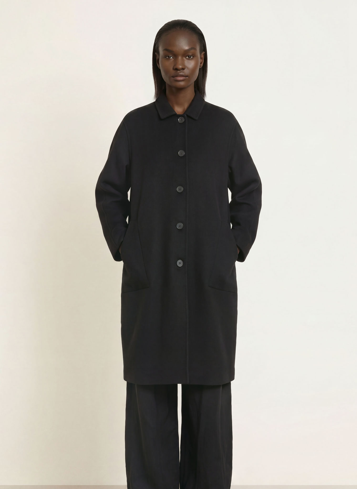 ALLSAINTS Oversized-Wollmantel EFFIE: SCHWARZ