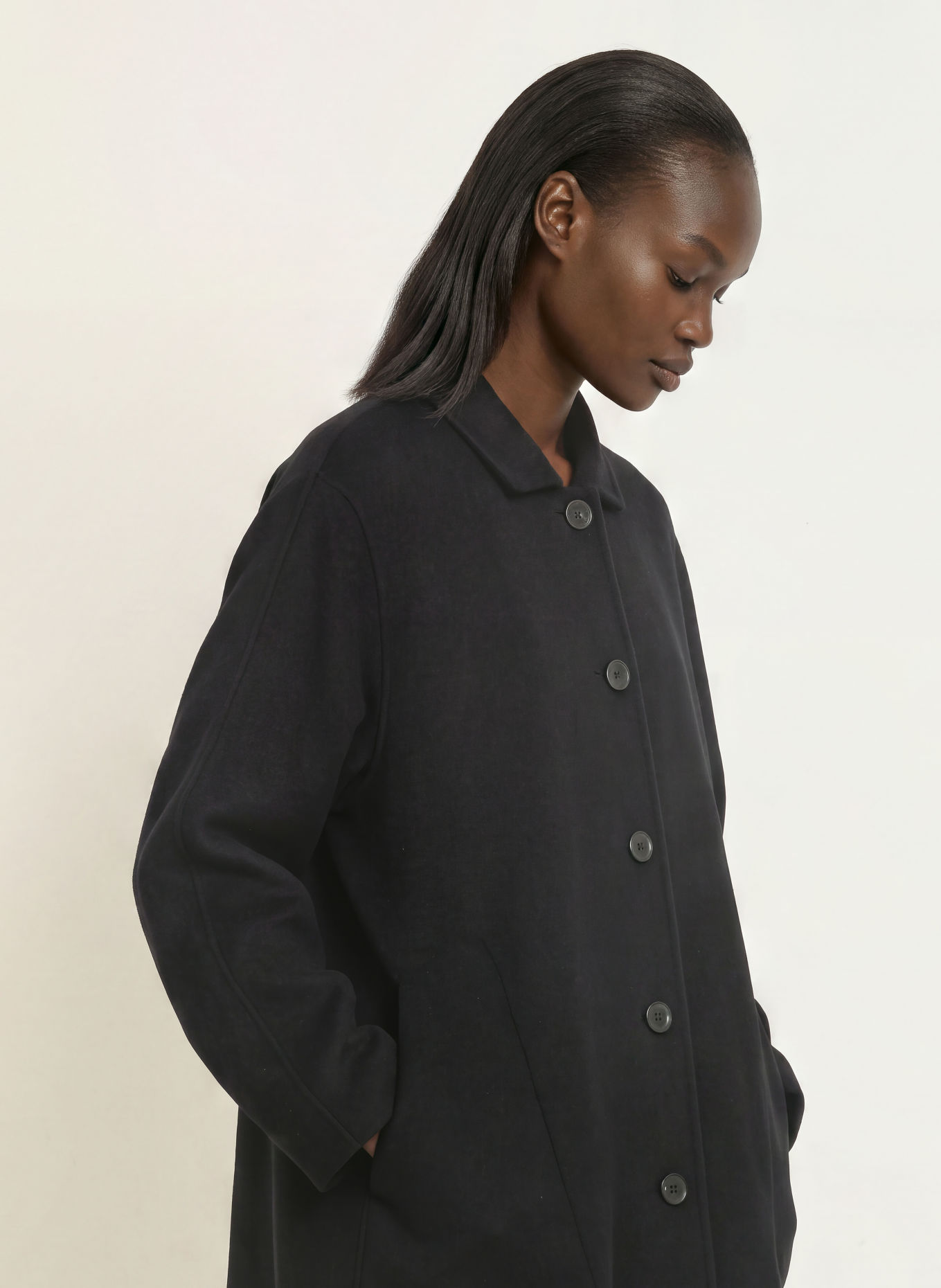 ALLSAINTS Oversized-Wollmantel EFFIE: SCHWARZ