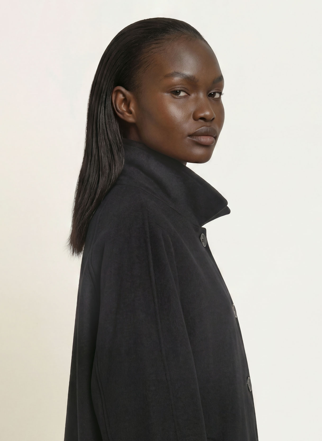 ALLSAINTS Oversized-Wollmantel EFFIE: SCHWARZ