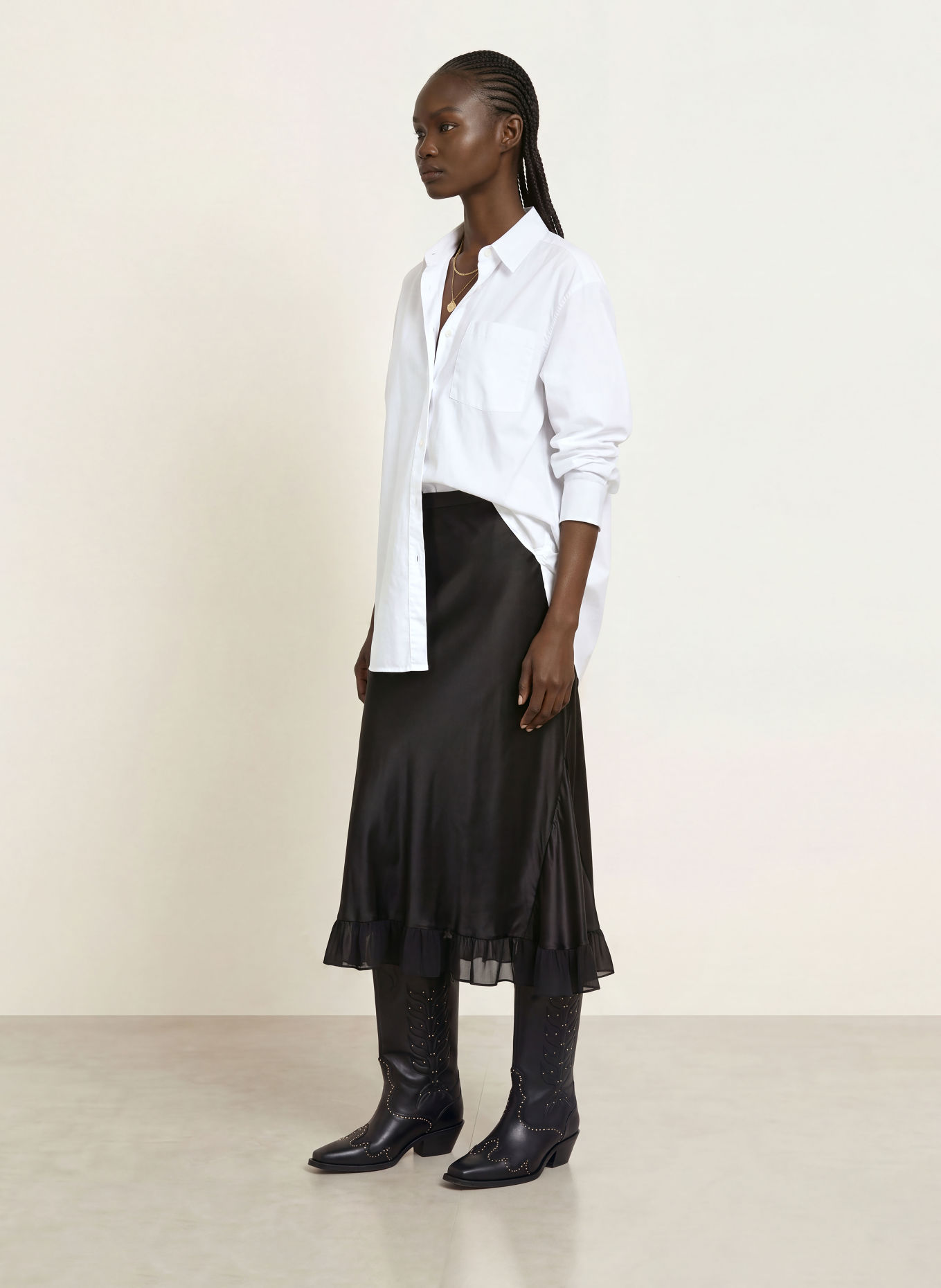 ALLSAINTS Chemisier oversize KAIA: BLANC