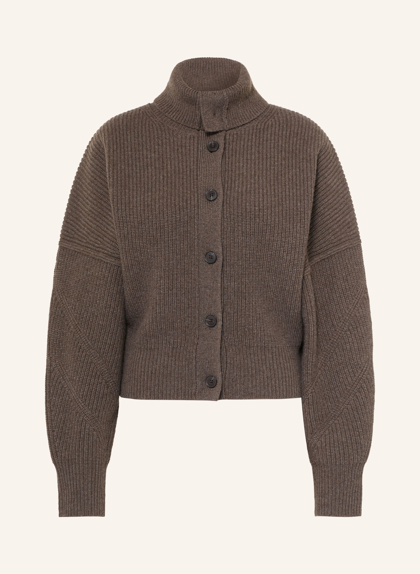 ALLSAINTS Gilet CARON en laine mérinos: MARRON