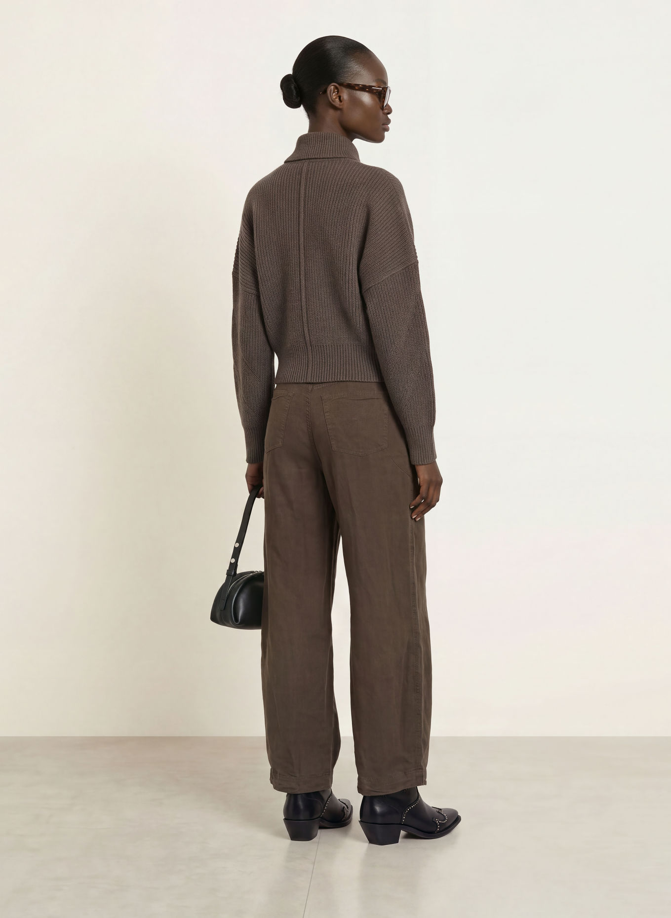 ALLSAINTS Gilet CARON en laine mérinos: MARRON