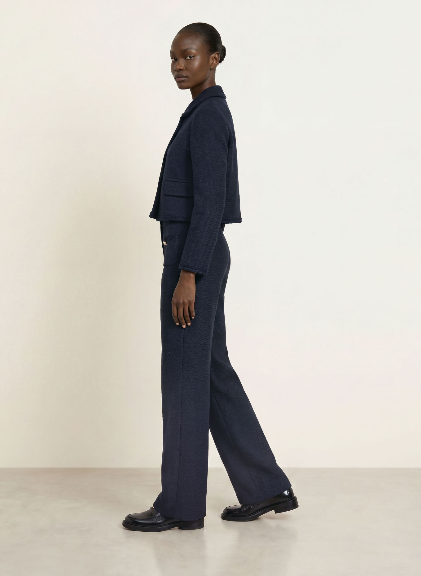 maje Tweed-Hose: DUNKELBLAU